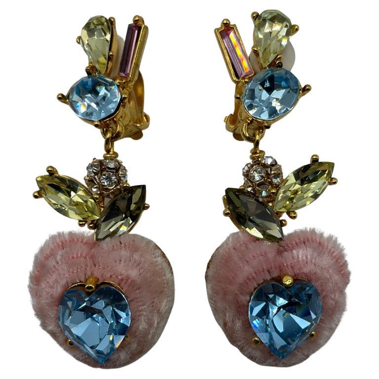 Christian Lacroix Vintage Drop ClipOn Earrings For Sale at 1stDibs