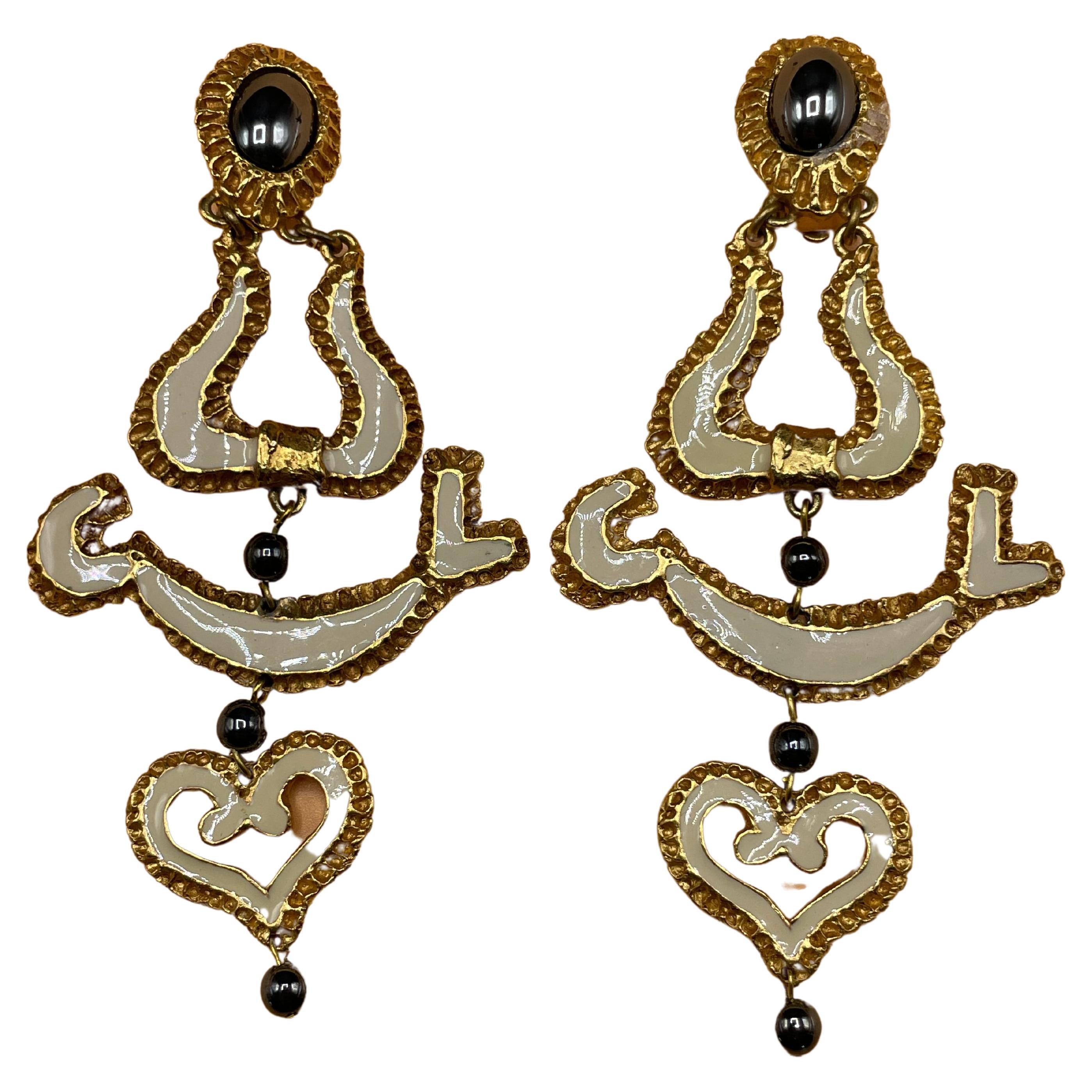 Opulent Heart-Shaped Earrings : louis vuitton fashion jewelry