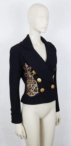 CHRISTIAN LACROIX Vintage Emboidered Little Black Jacket