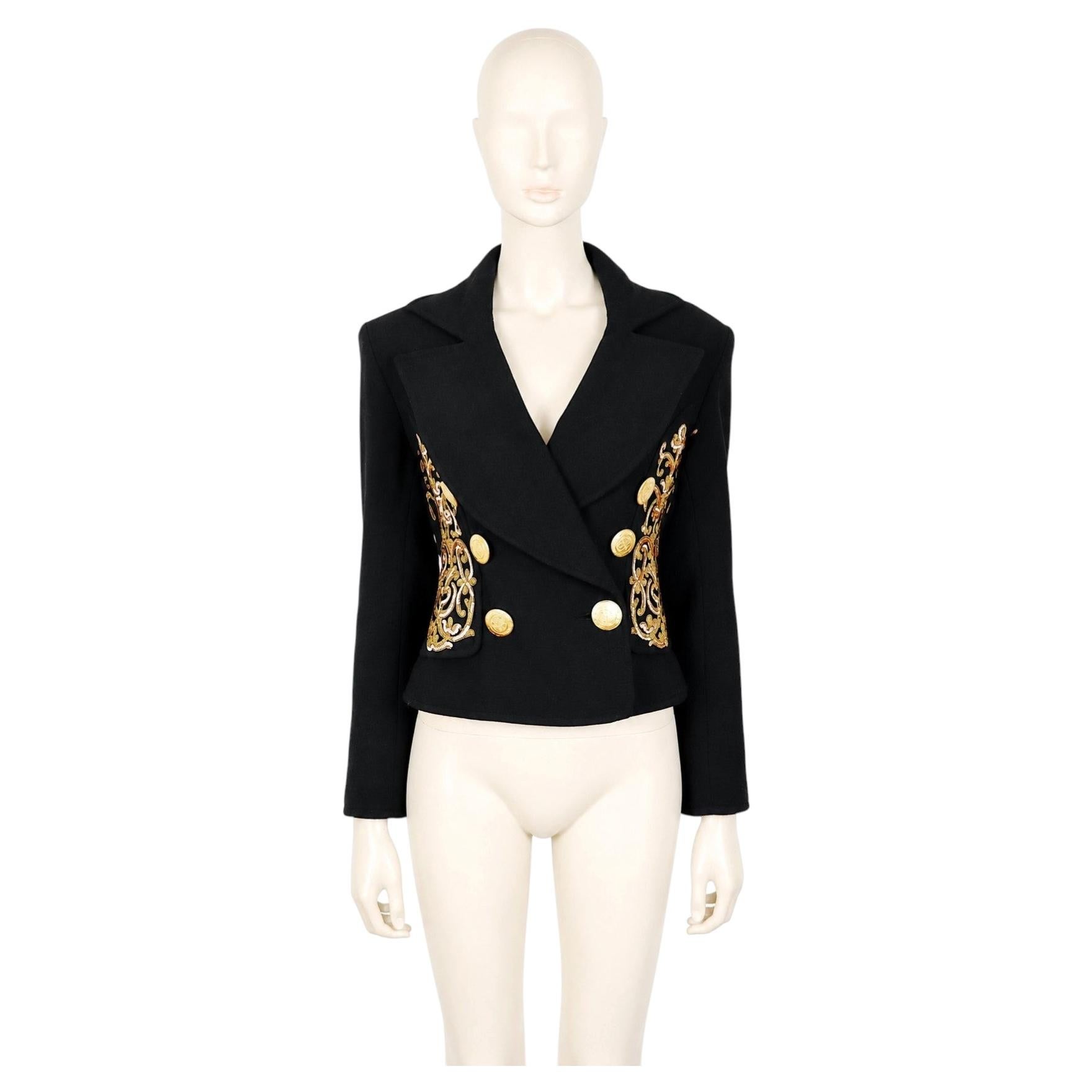 CHRISTIAN LACROIX Vintage Emboidered Little Black Jacket