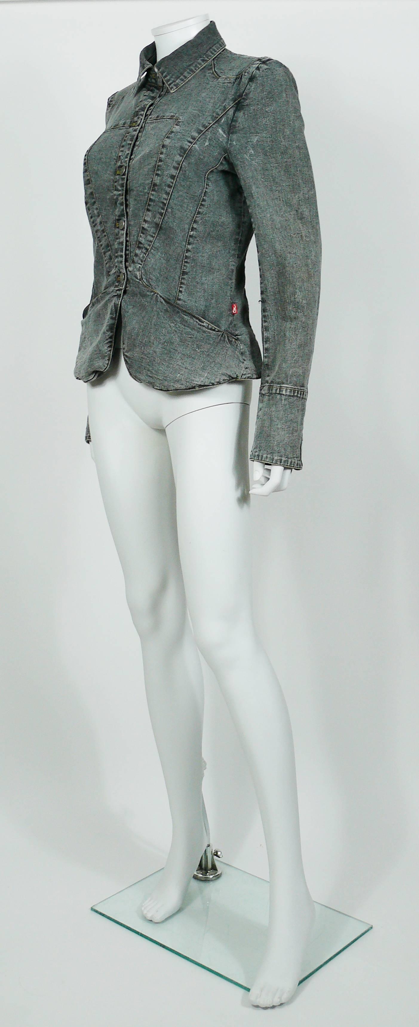 Women's Christian Lacroix Vintage Embroidered and Jeweled Heart Denim Jacket