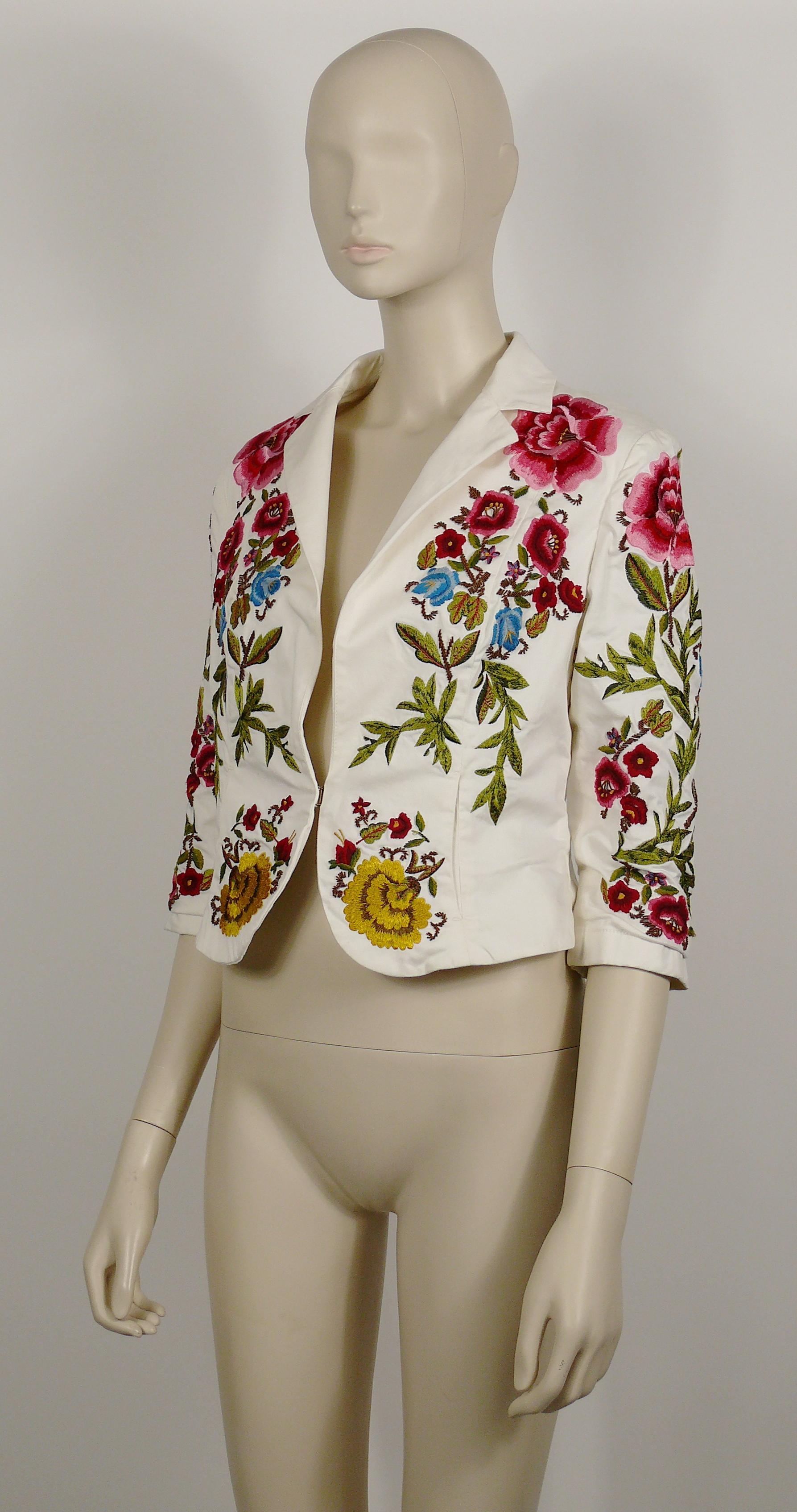 Beige Christian Lacroix Vintage Embroidered Blazer For Sale