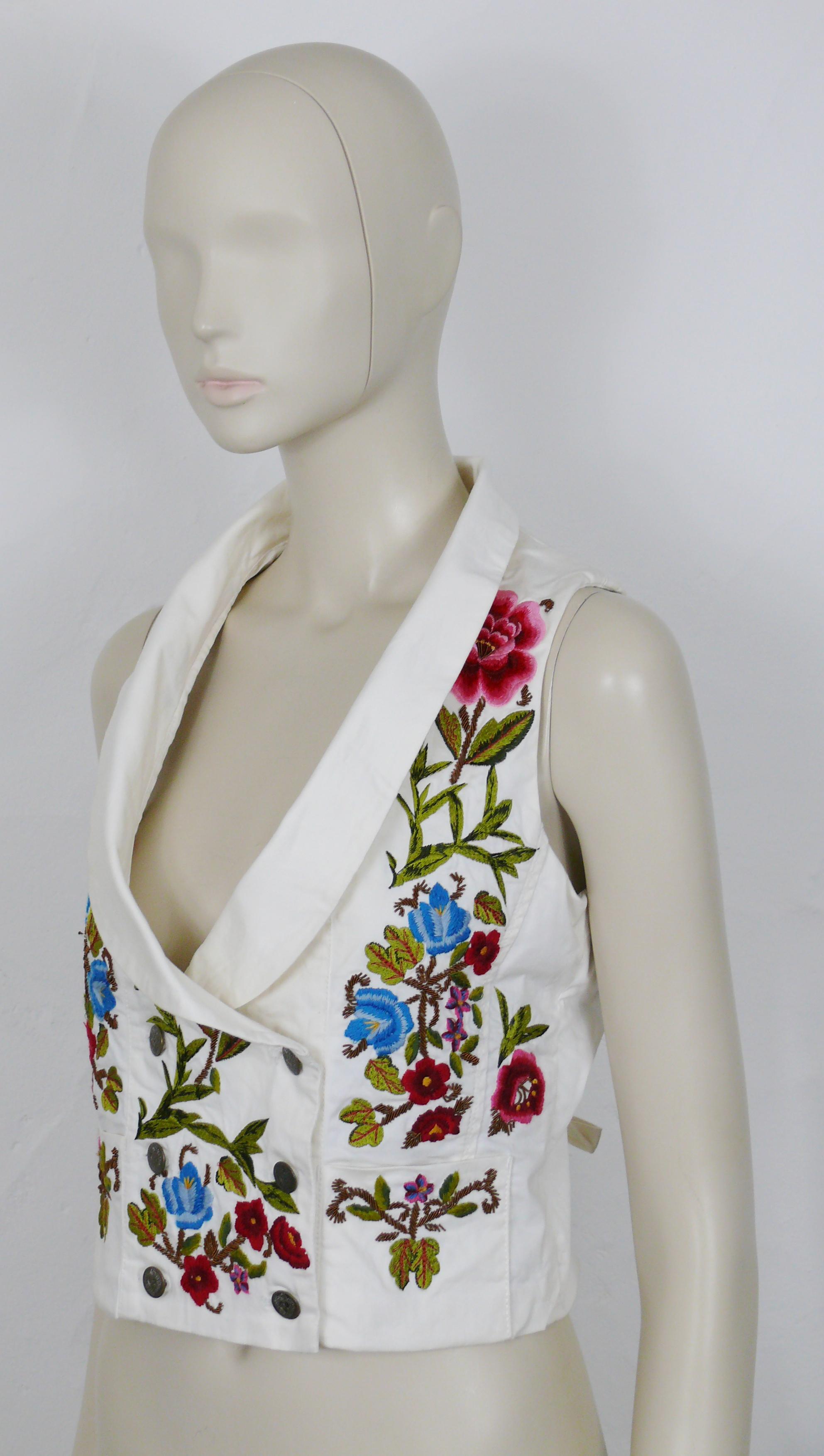 Gray Christian Lacroix Vintage Embroidered Vest For Sale