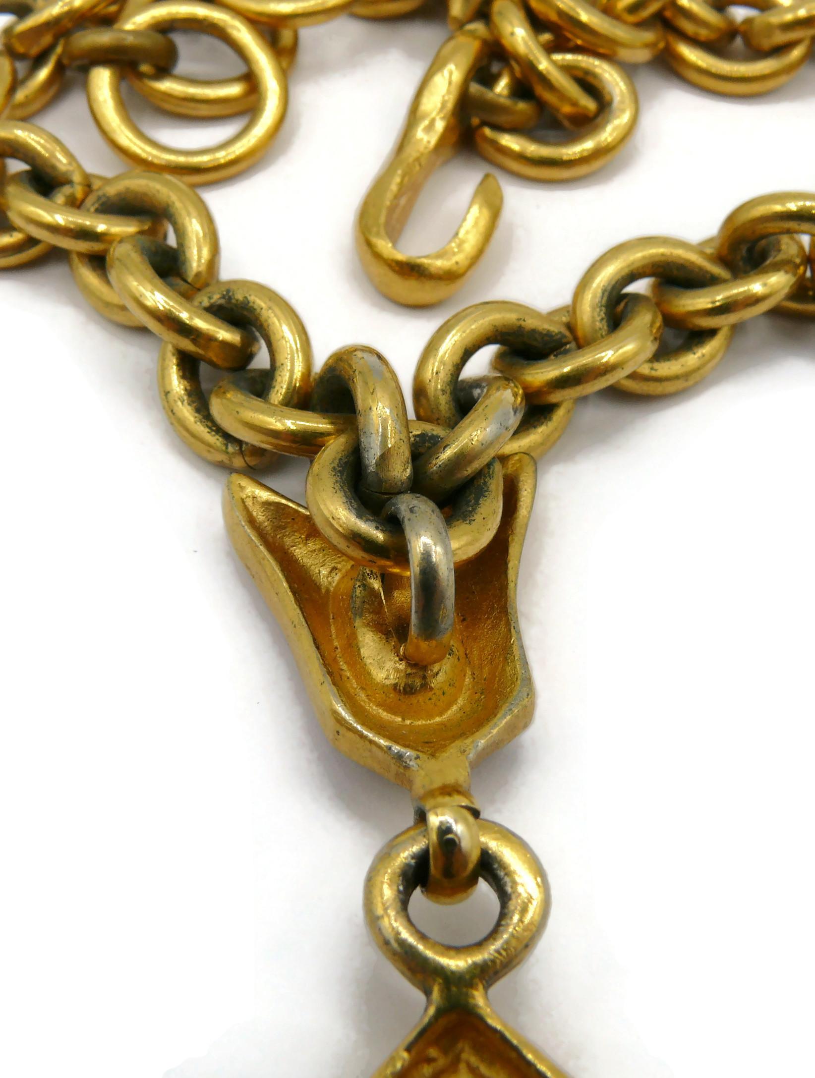 CHRISTIAN LACROIX Vintage Enamel Anchor Pendant Necklace For Sale 6