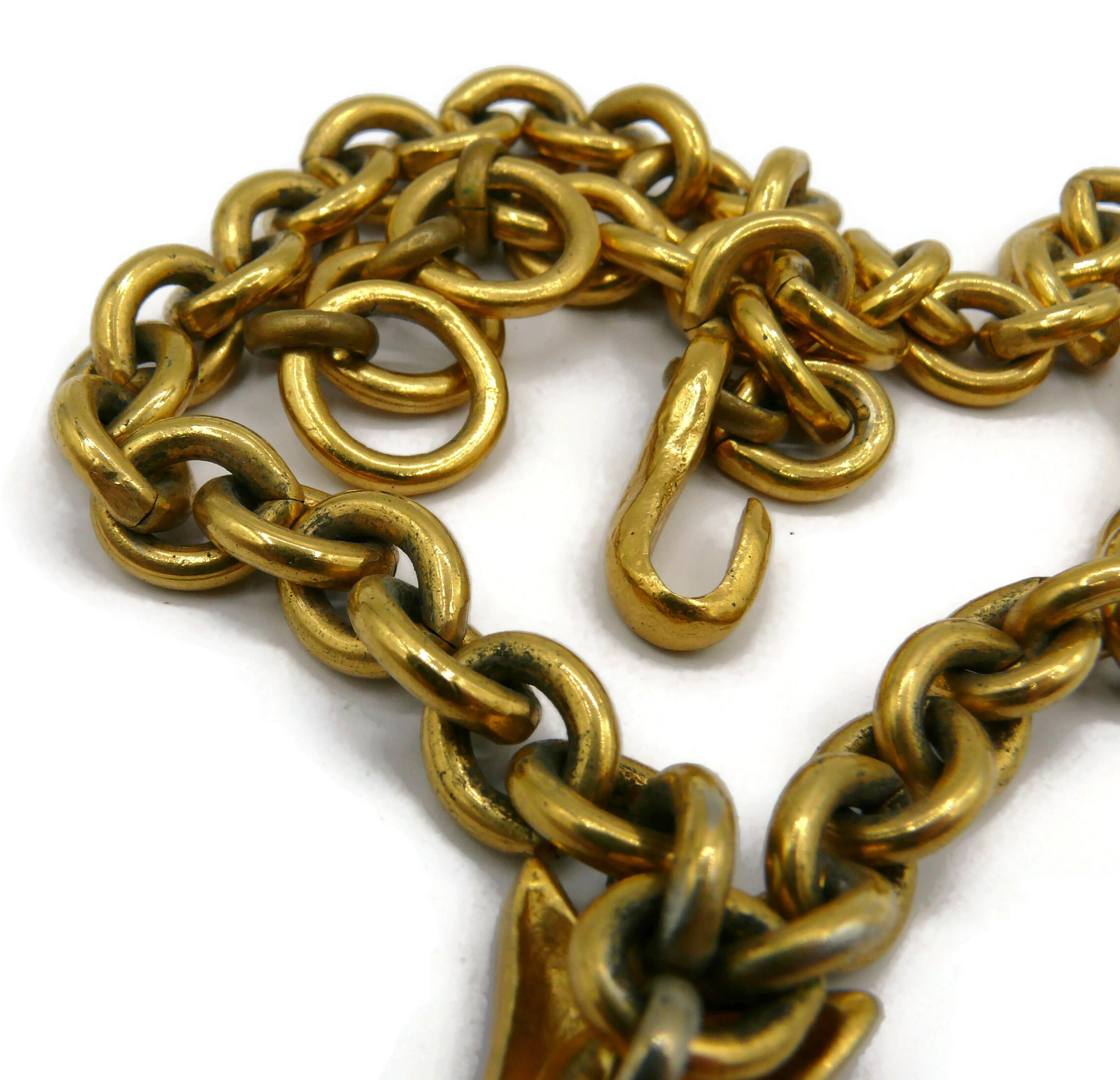 CHRISTIAN LACROIX Vintage Enamel Anchor Pendant Necklace For Sale 7