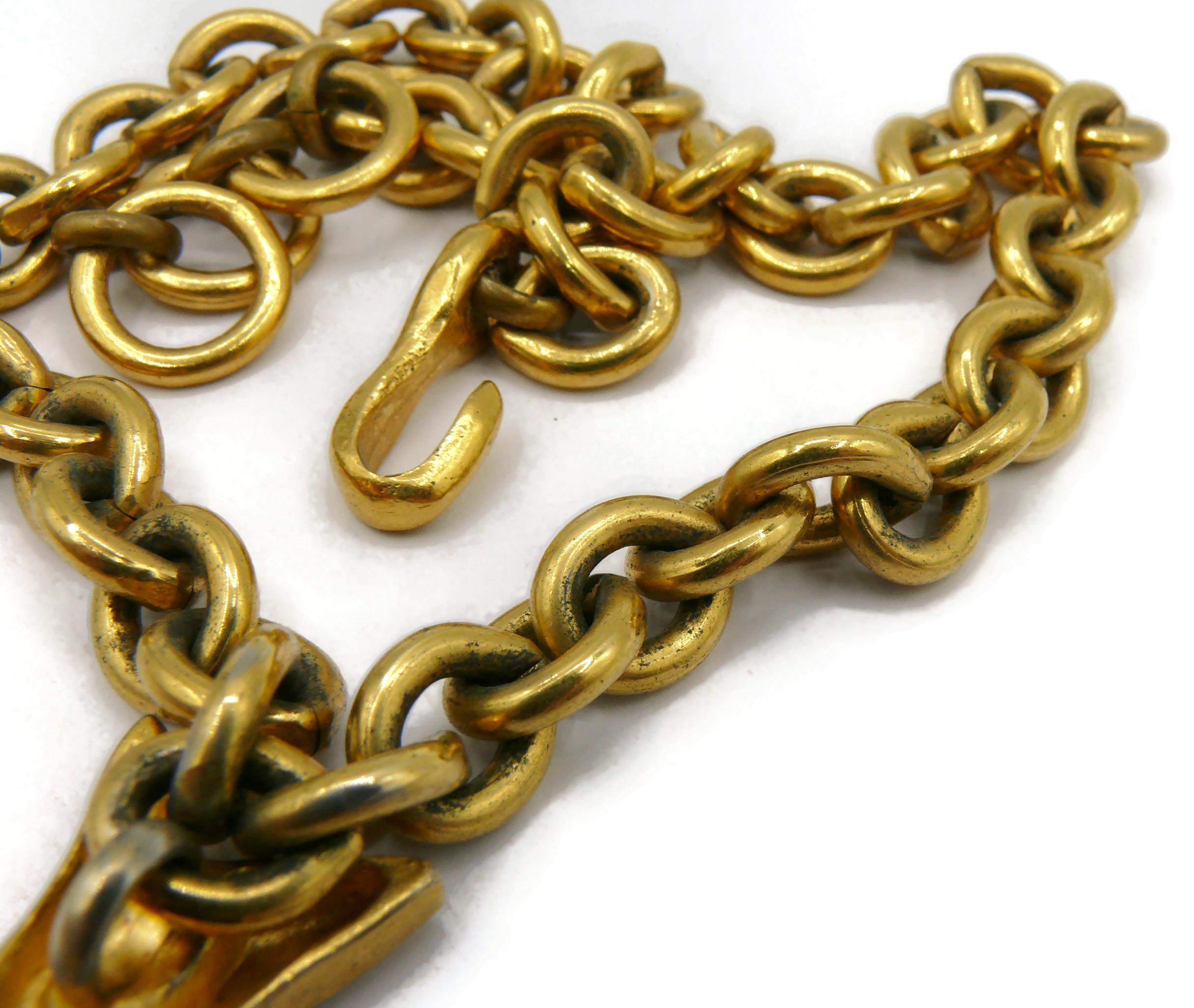 CHRISTIAN LACROIX Vintage Enamel Anchor Pendant Necklace For Sale 8