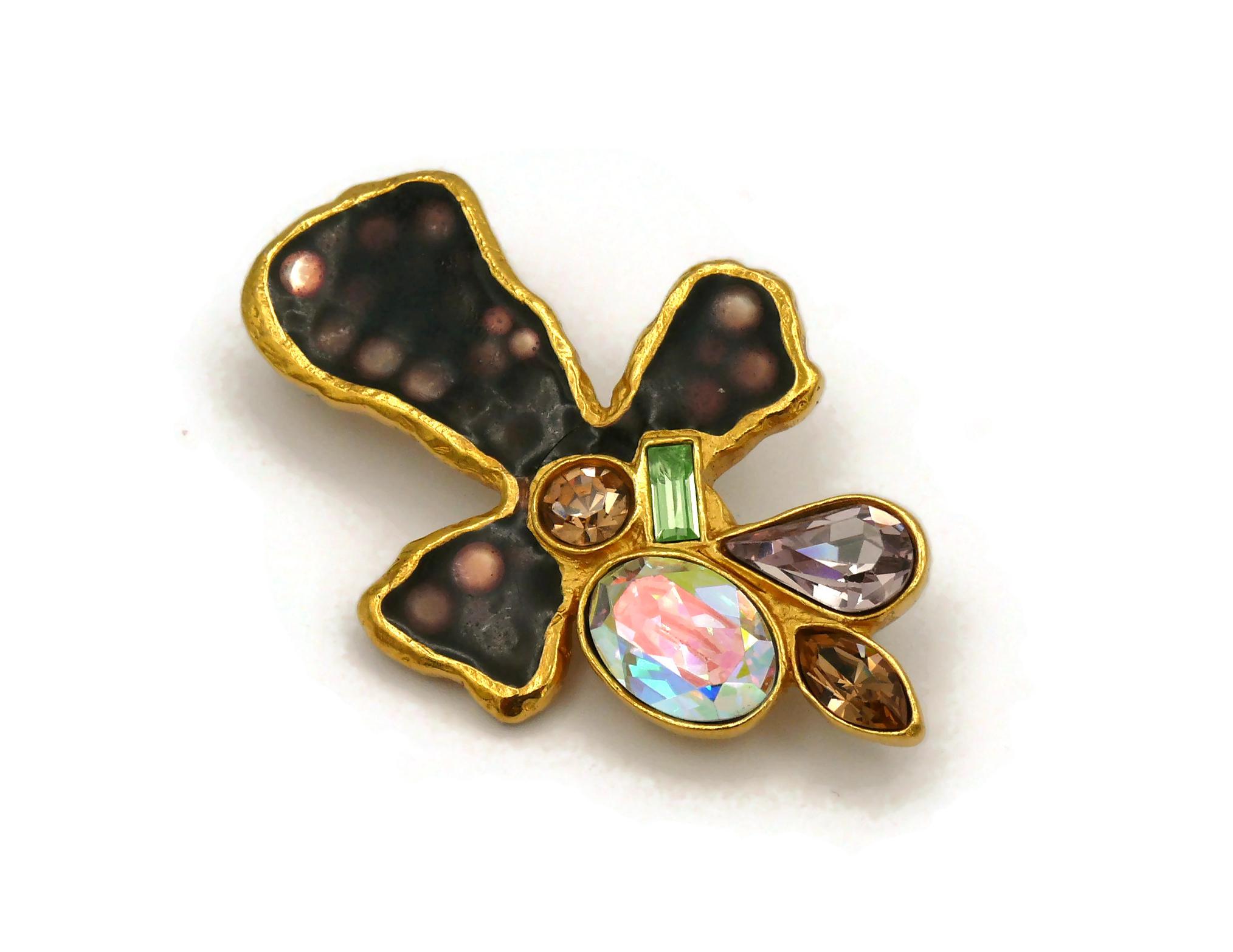 CHRISTIAN LACROIX Vintage Enamel Cross Brooch For Sale 1