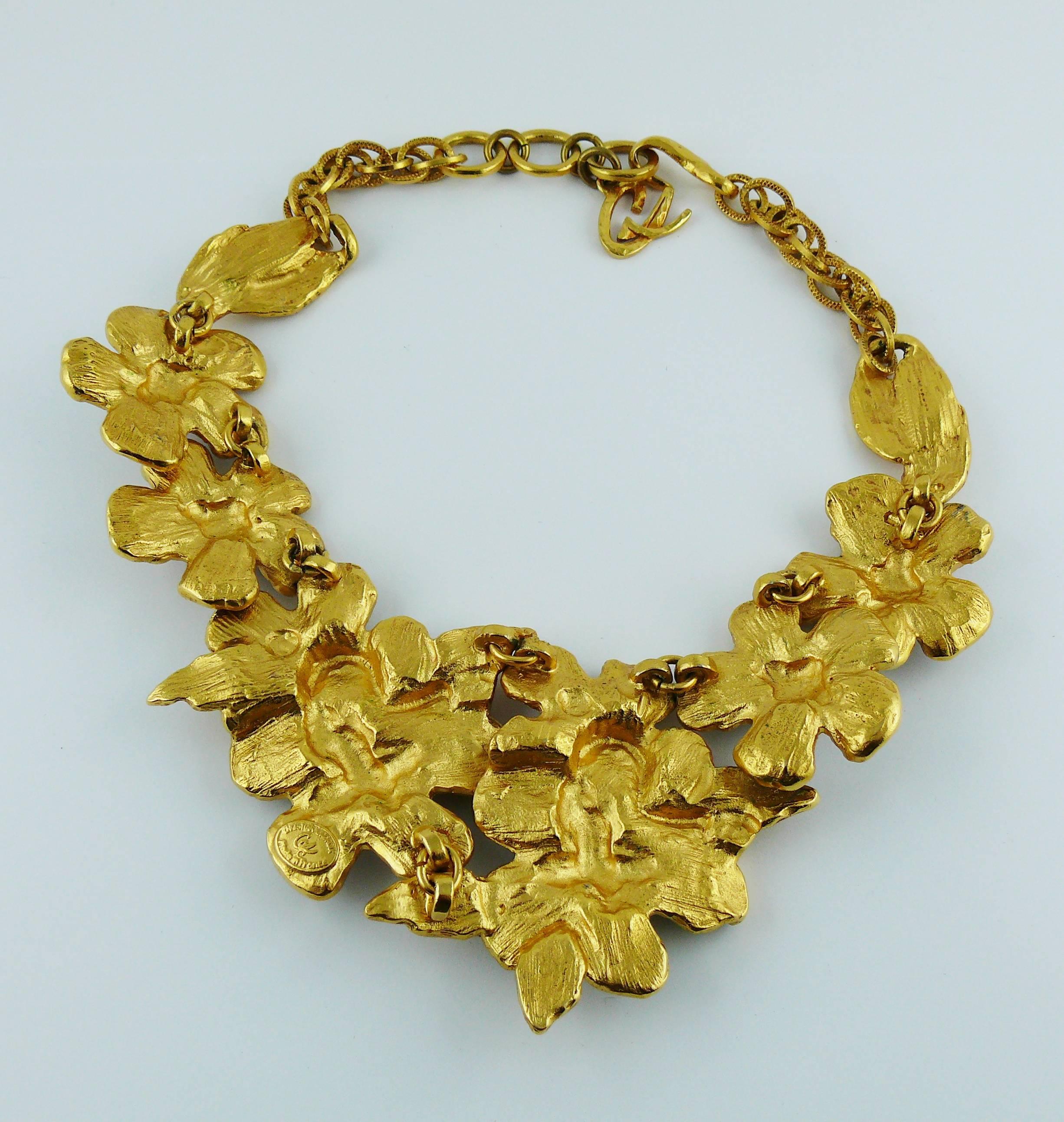 Christian Lacroix Vintage Enamel Flowers Necklace 3