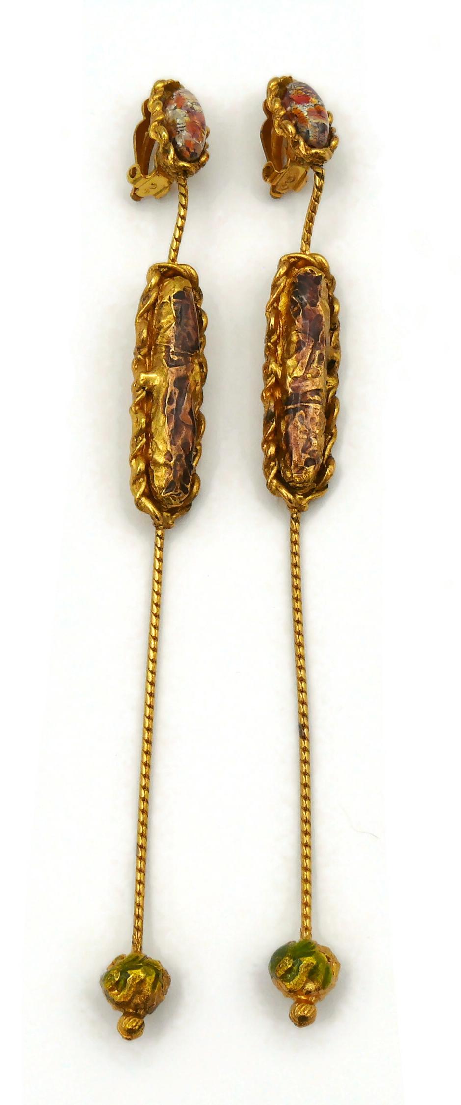 CHRISTIAN LACROIX Vintage Extra Long Dangling Earrings For Sale 1