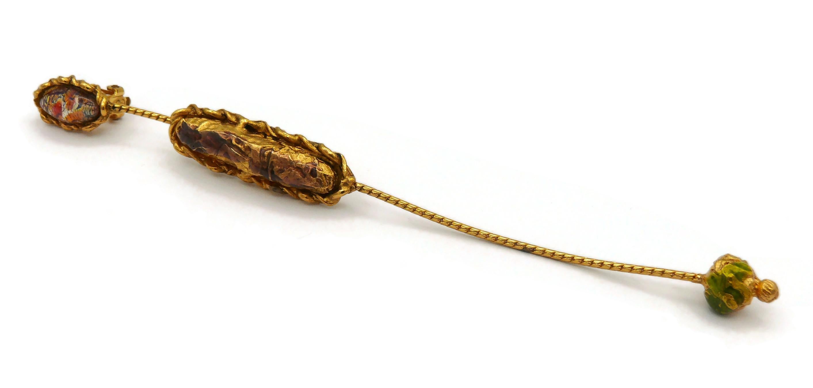 CHRISTIAN LACROIX Pendientes colgantes extra largos vintage en venta 3