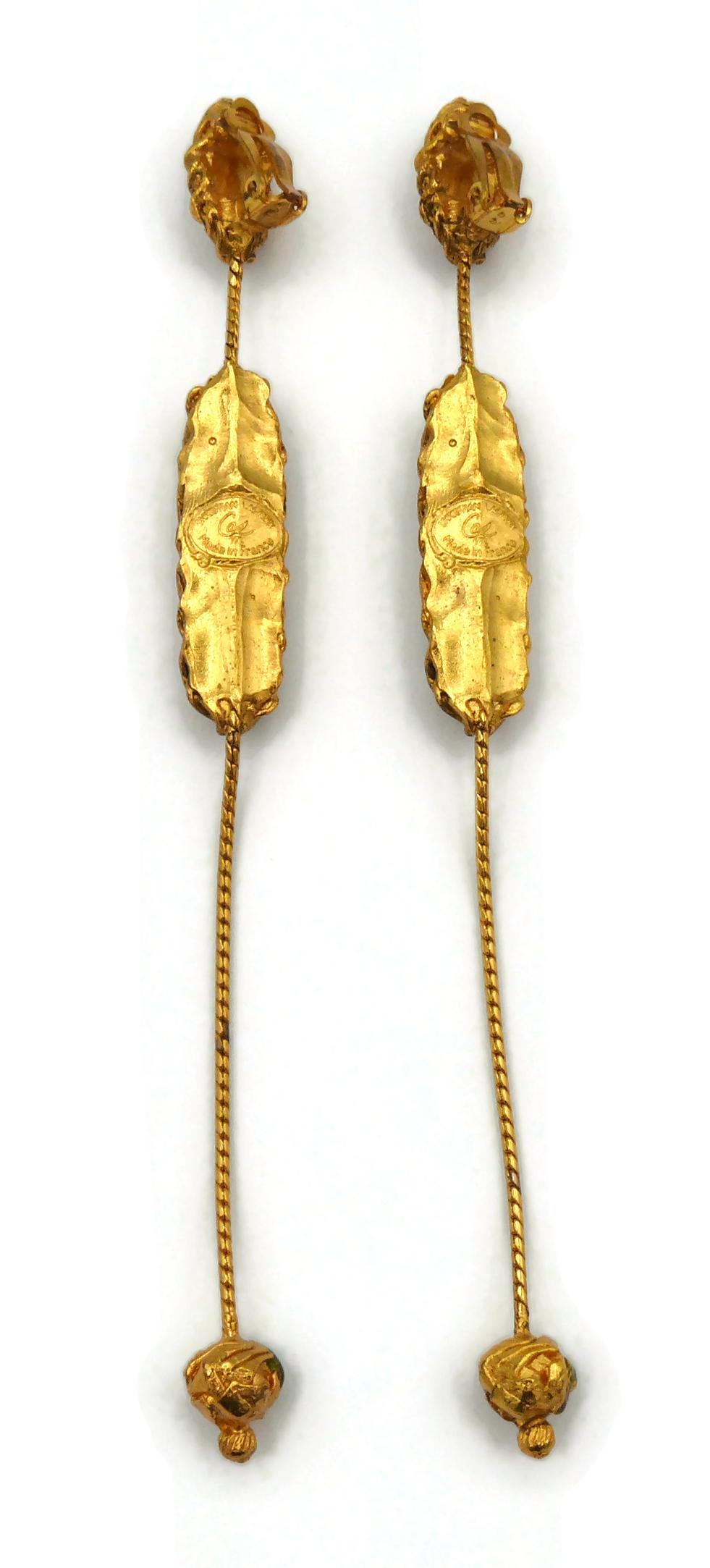 CHRISTIAN LACROIX Pendientes colgantes extra largos vintage en venta 4