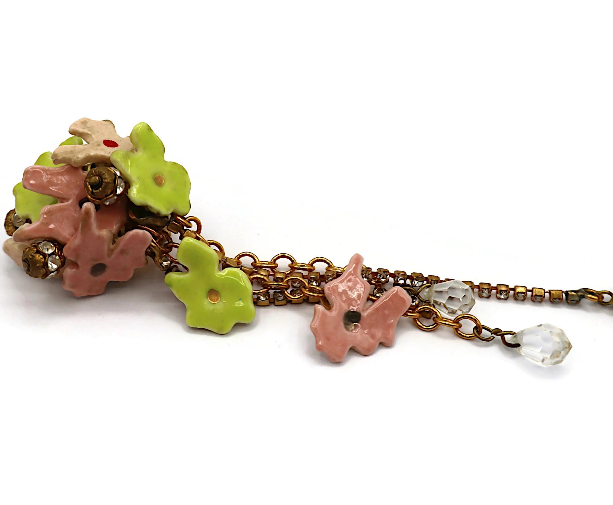 CHRISTIAN LACROIX Vintage Floral Dangle Earrings For Sale 6