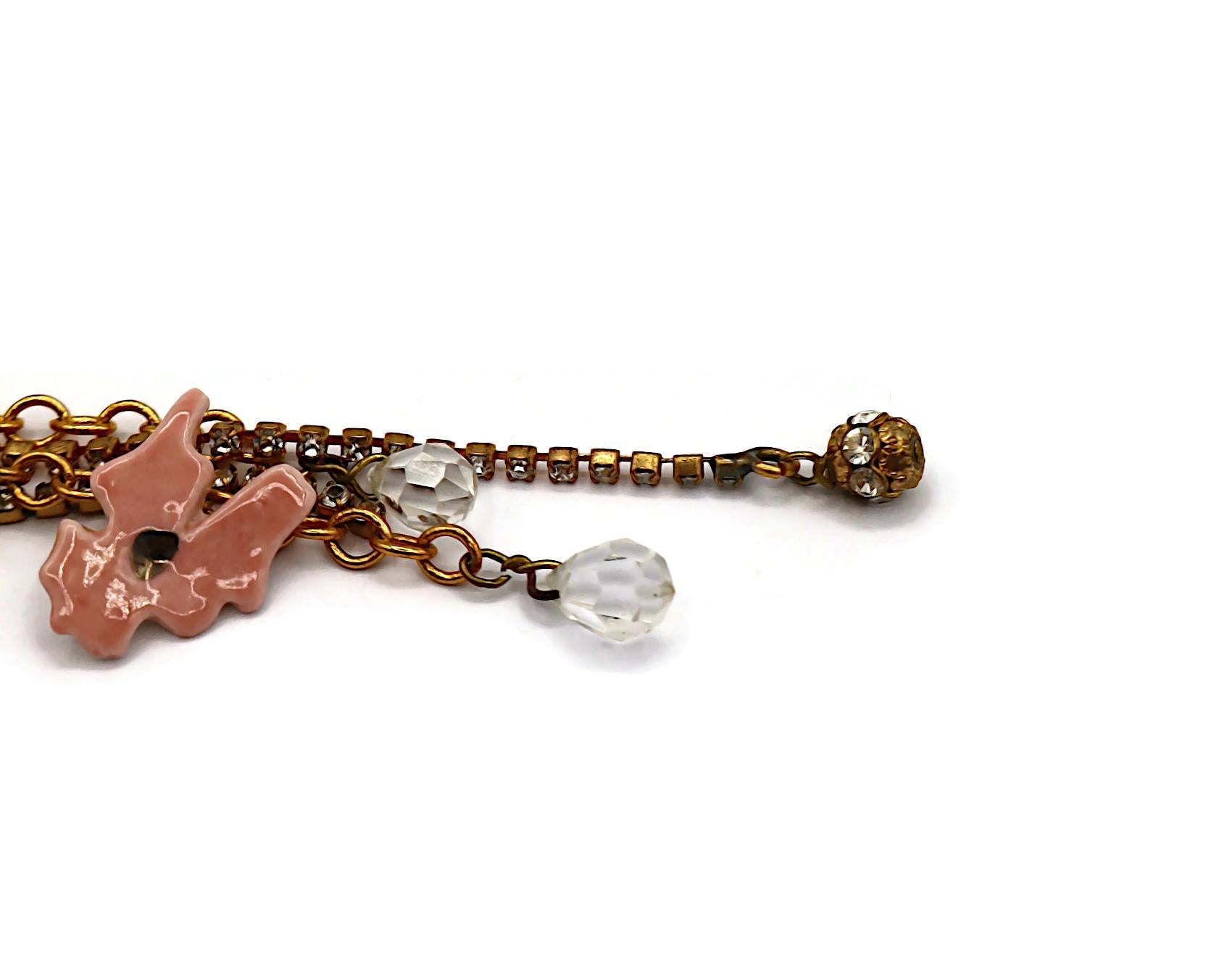 CHRISTIAN LACROIX Vintage Floral Dangle Earrings For Sale 7