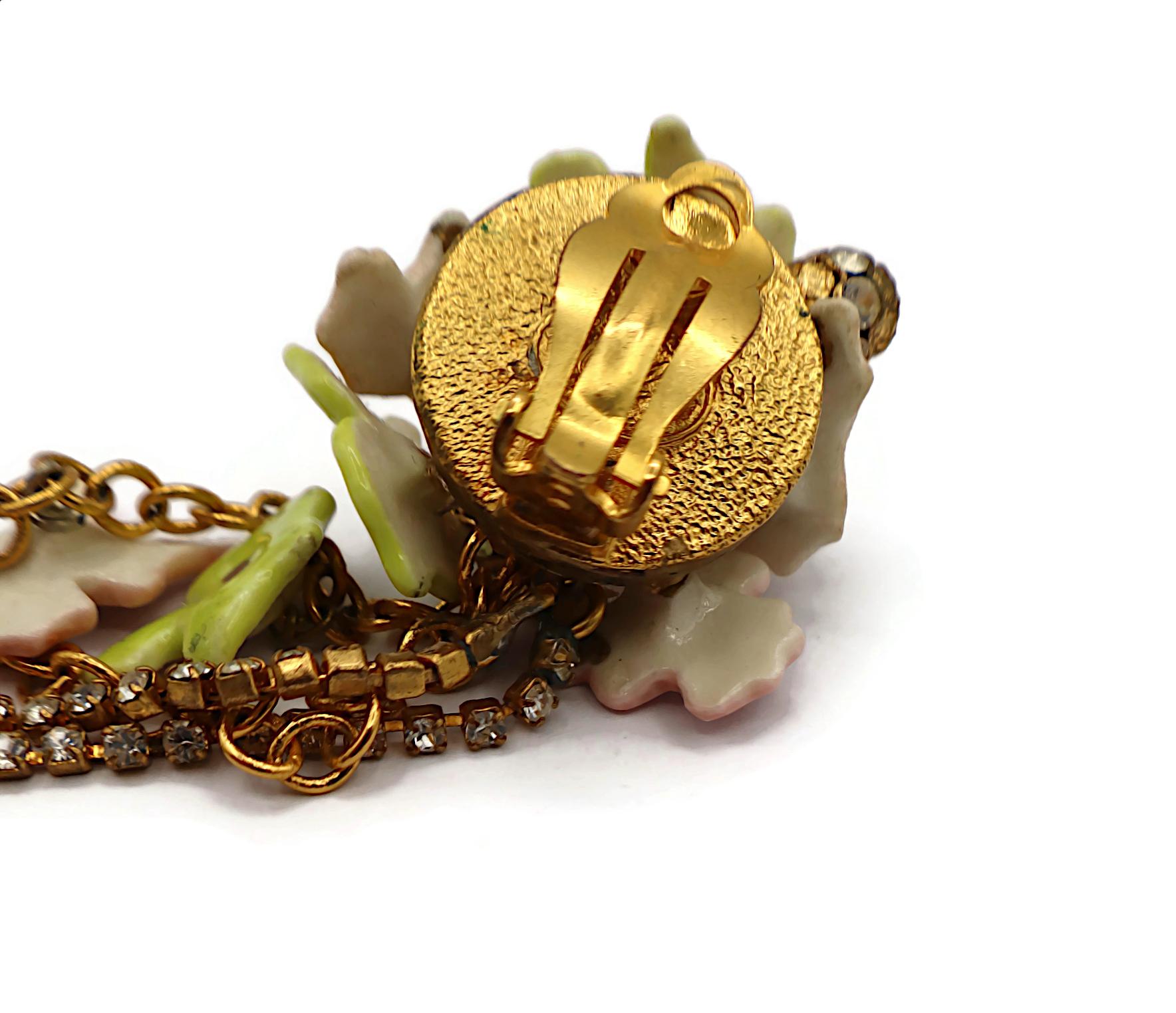 CHRISTIAN LACROIX Vintage Floral Dangle Earrings For Sale 16