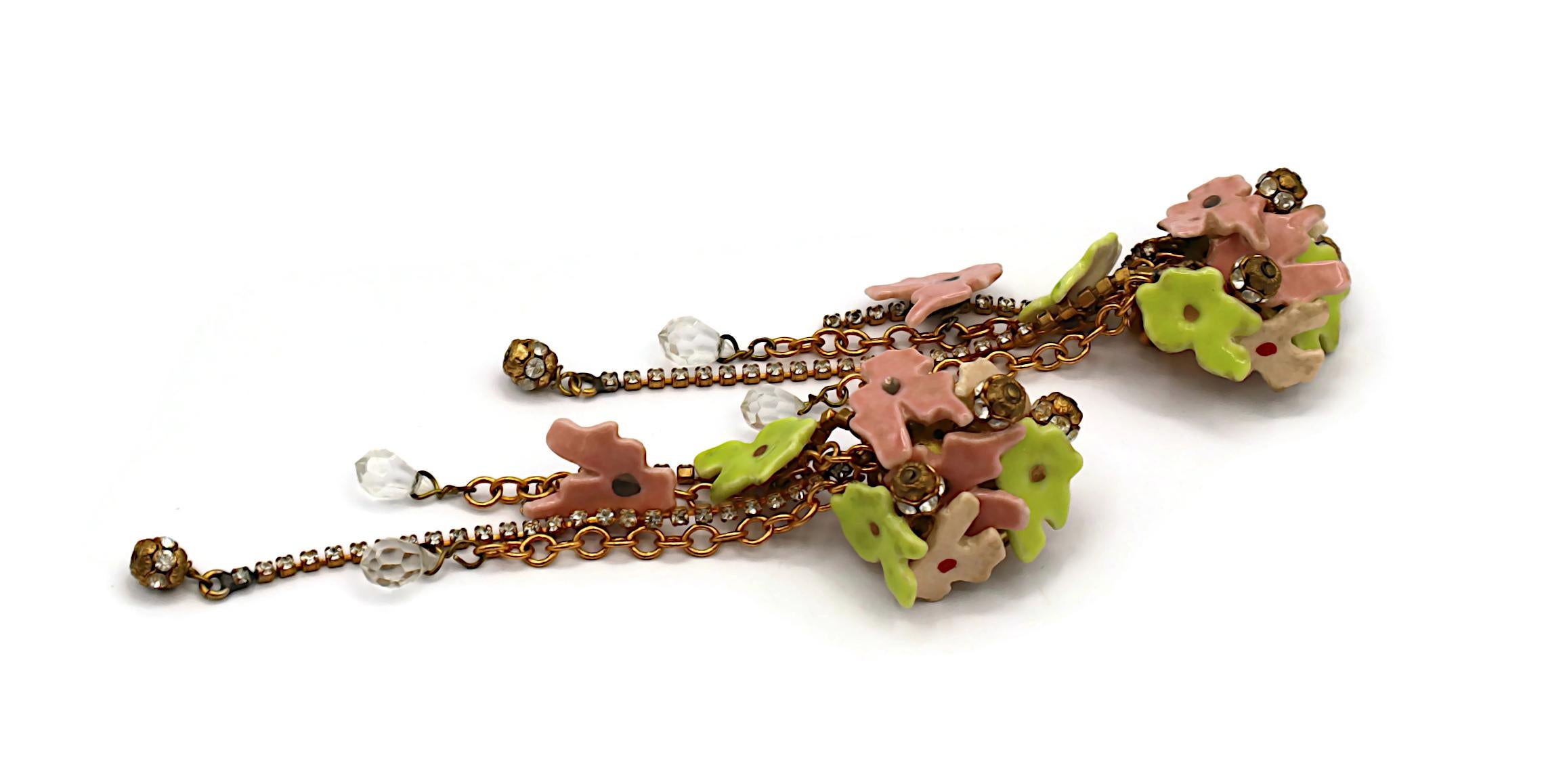 Women's CHRISTIAN LACROIX Vintage Floral Dangle Earrings For Sale