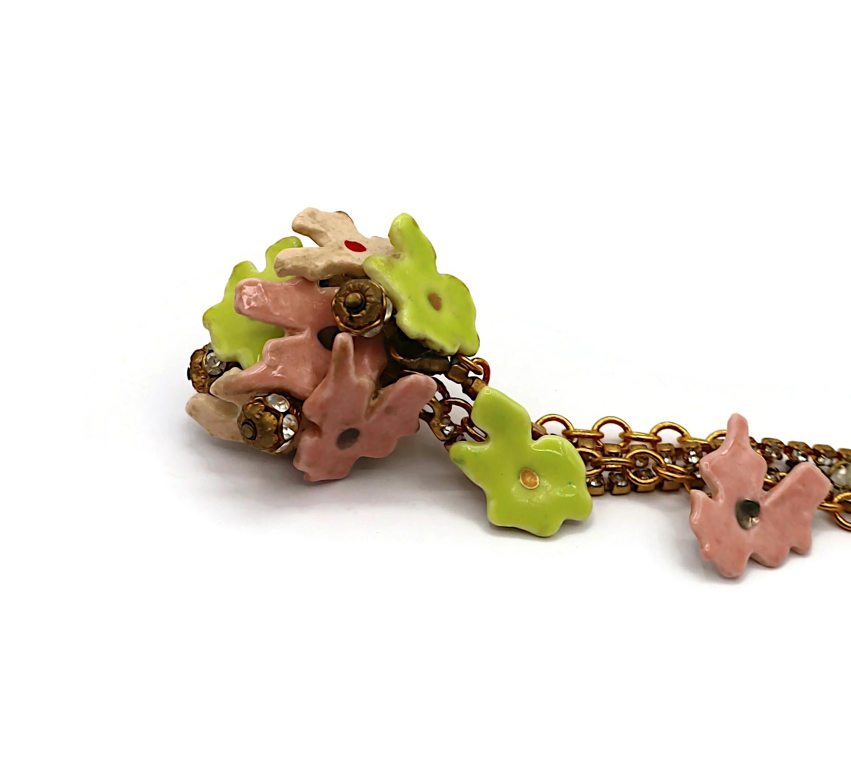 CHRISTIAN LACROIX Vintage Floral Dangle Earrings For Sale 5