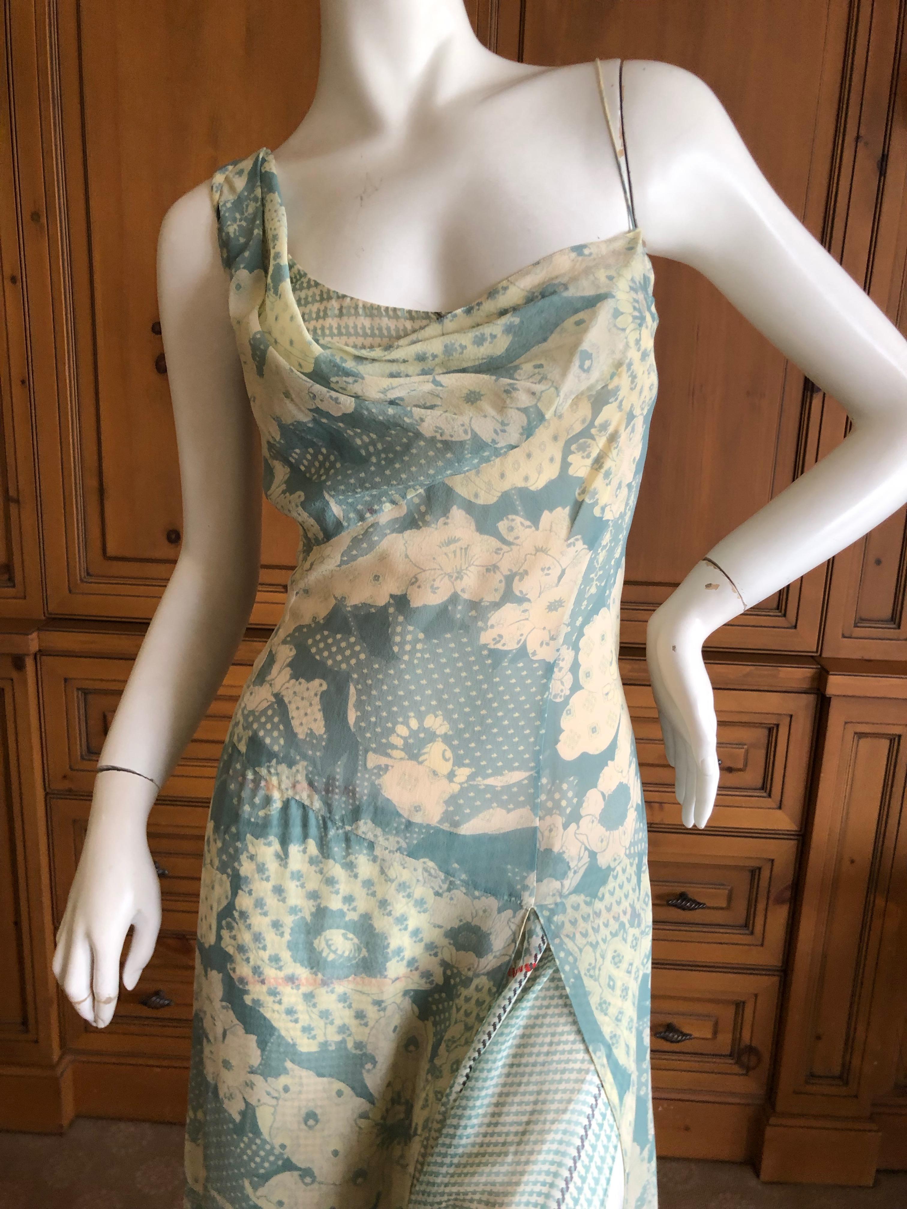 Women's Christian Lacroix Vintage Floral Silk Chiffon Layered Evening Dress For Sale