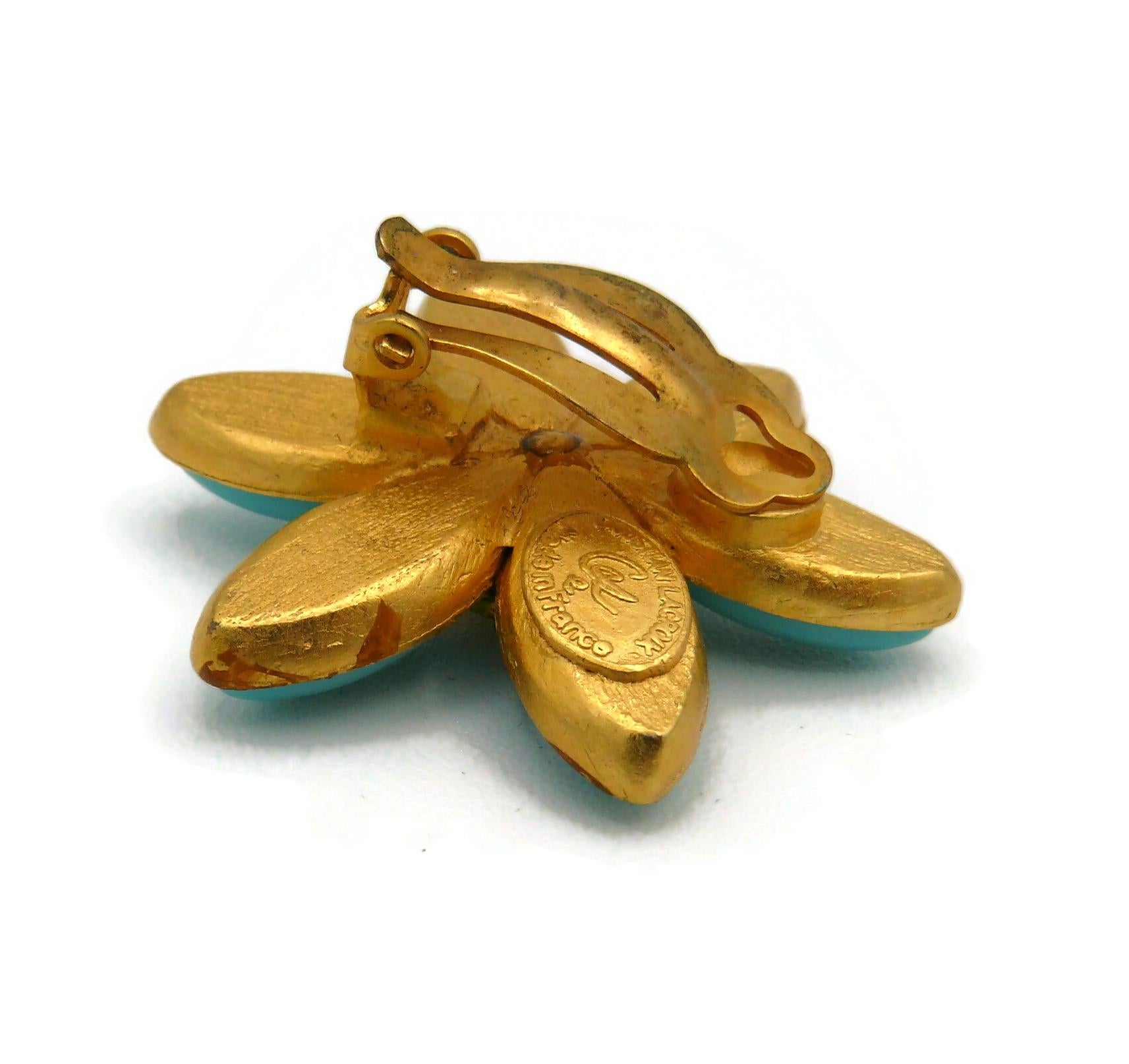 CHRISTIAN LACROIX Vintage Flower Clip-On Earrings For Sale 7