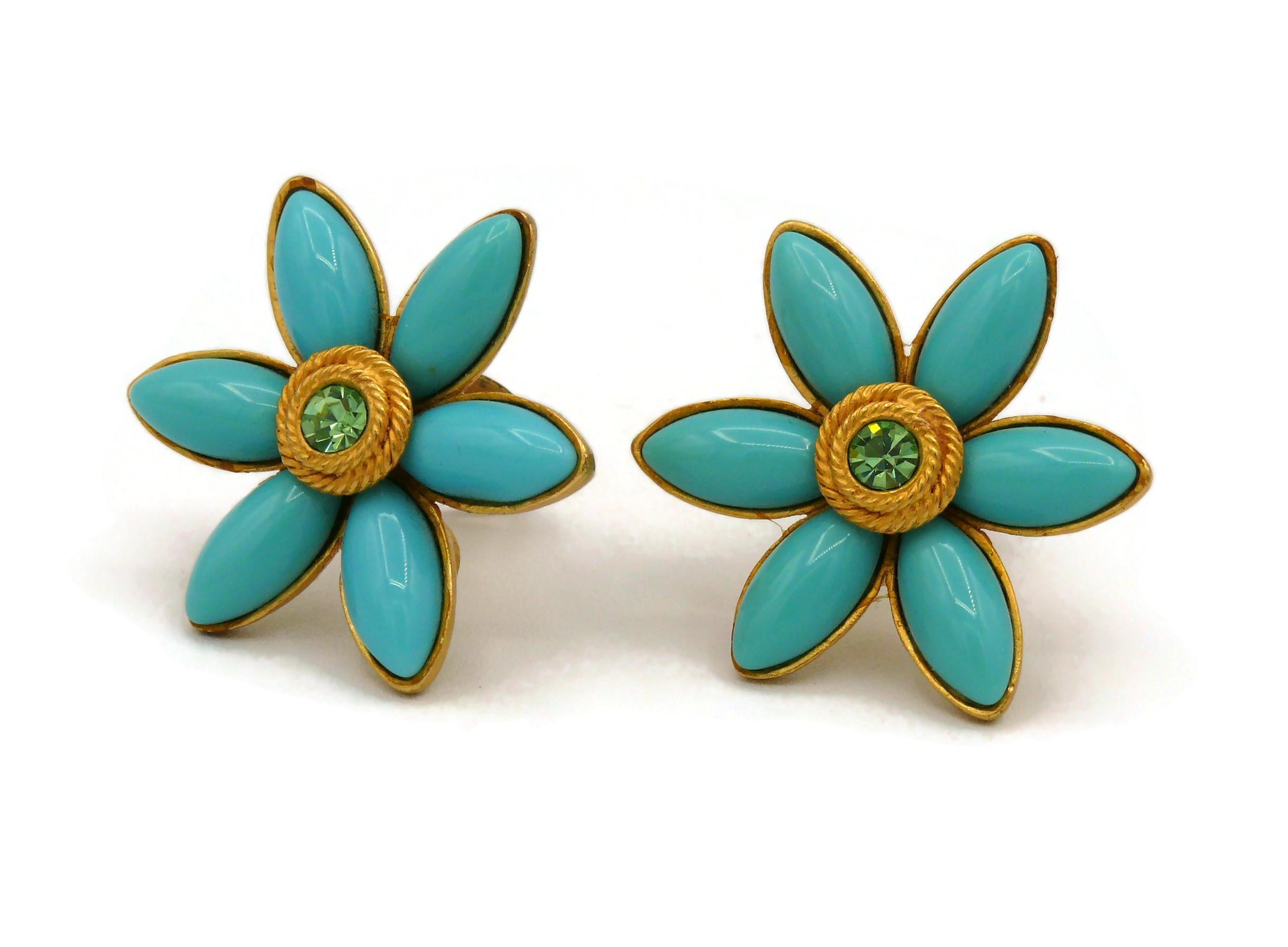 Women's CHRISTIAN LACROIX Vintage Flower Clip-On Earrings For Sale