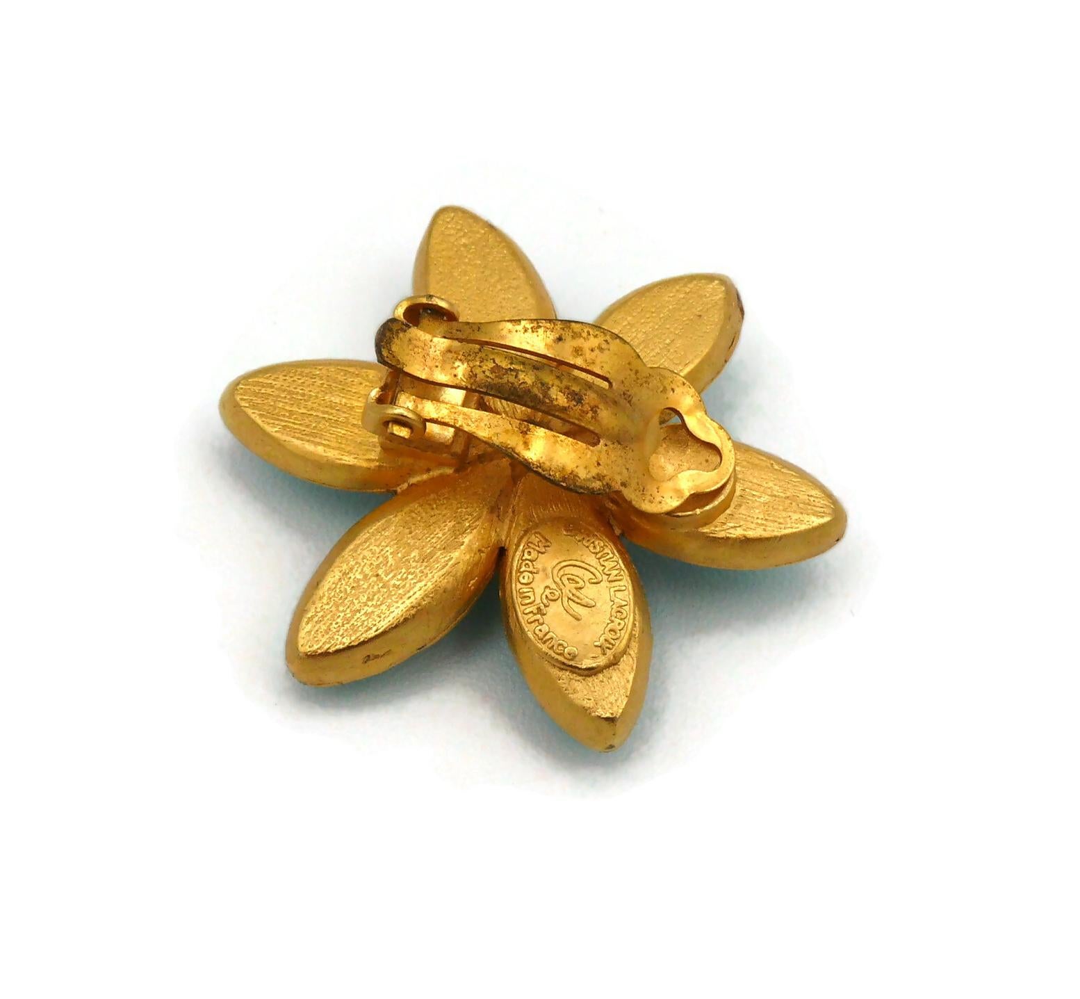 CHRISTIAN LACROIX Vintage Flower Clip-On Earrings For Sale 3