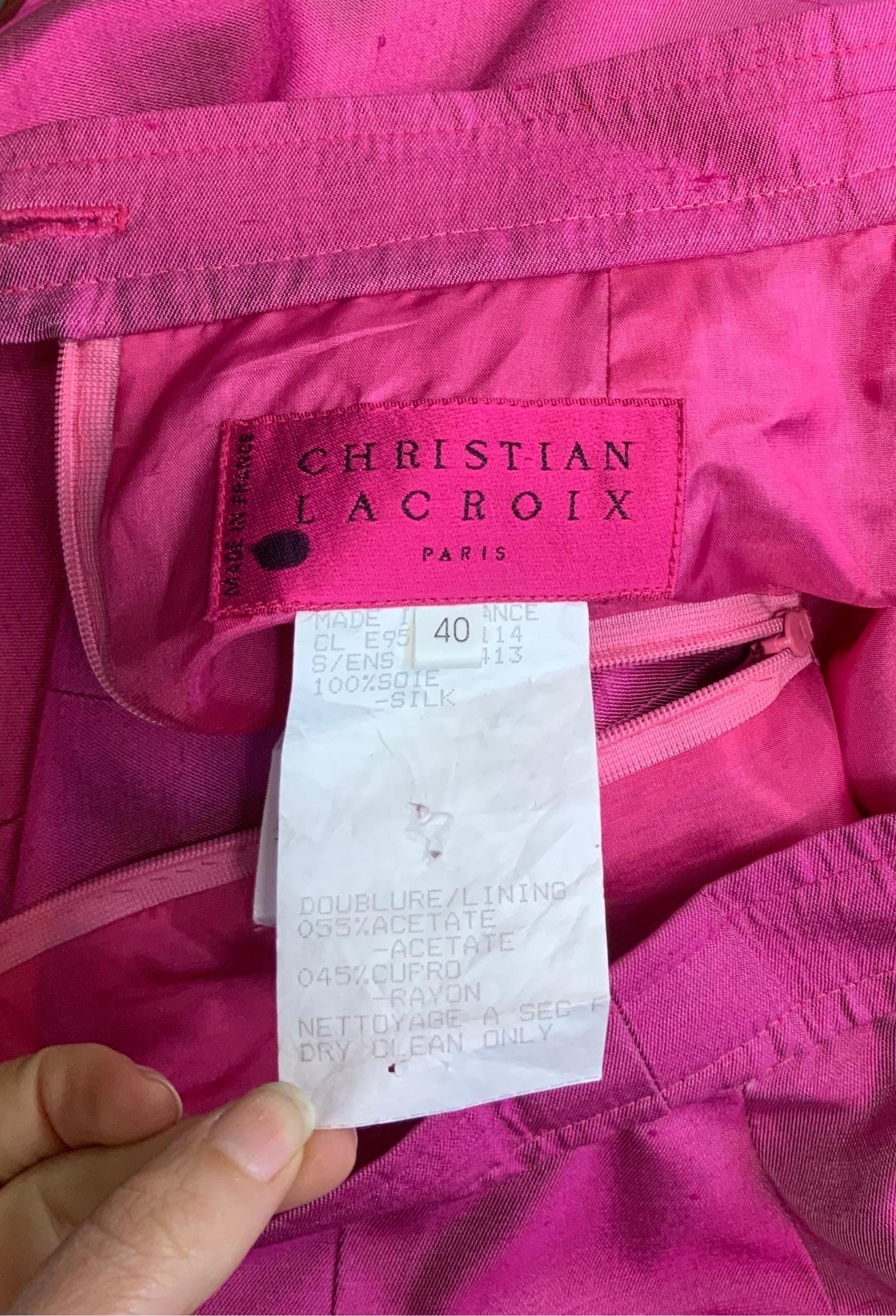 Christian Lacroix vintage fucsia suit  7