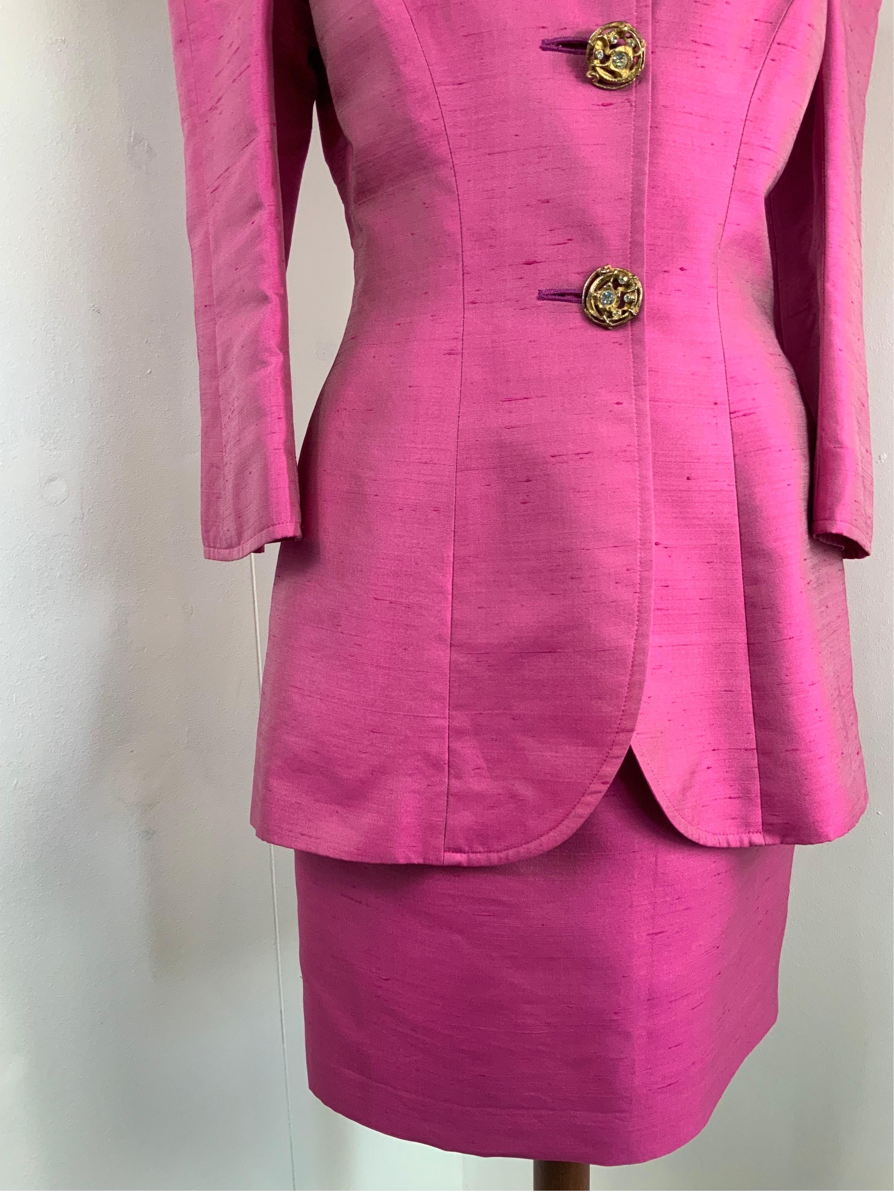 Pink Christian Lacroix vintage fucsia suit 