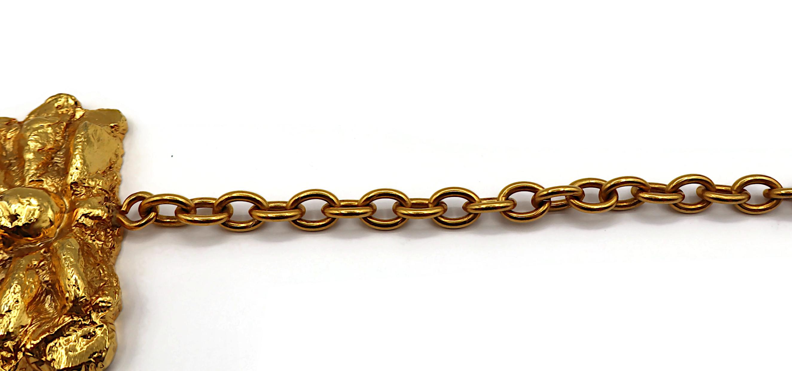 CHRISTIAN LACROIX Vintage Gold Tone Chain Belt For Sale 7