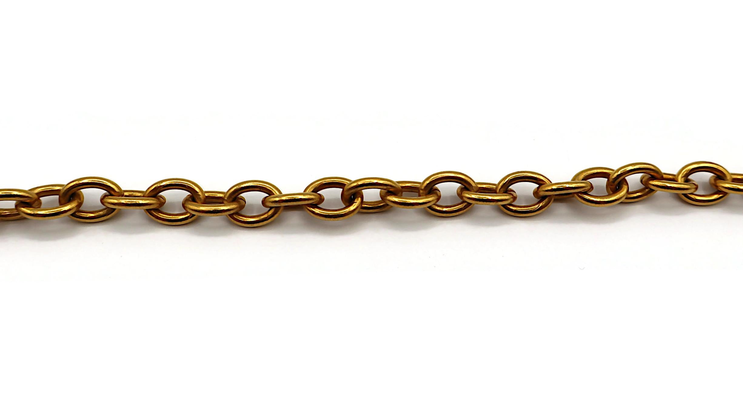 CHRISTIAN LACROIX Vintage Gold Tone Chain Belt For Sale 8