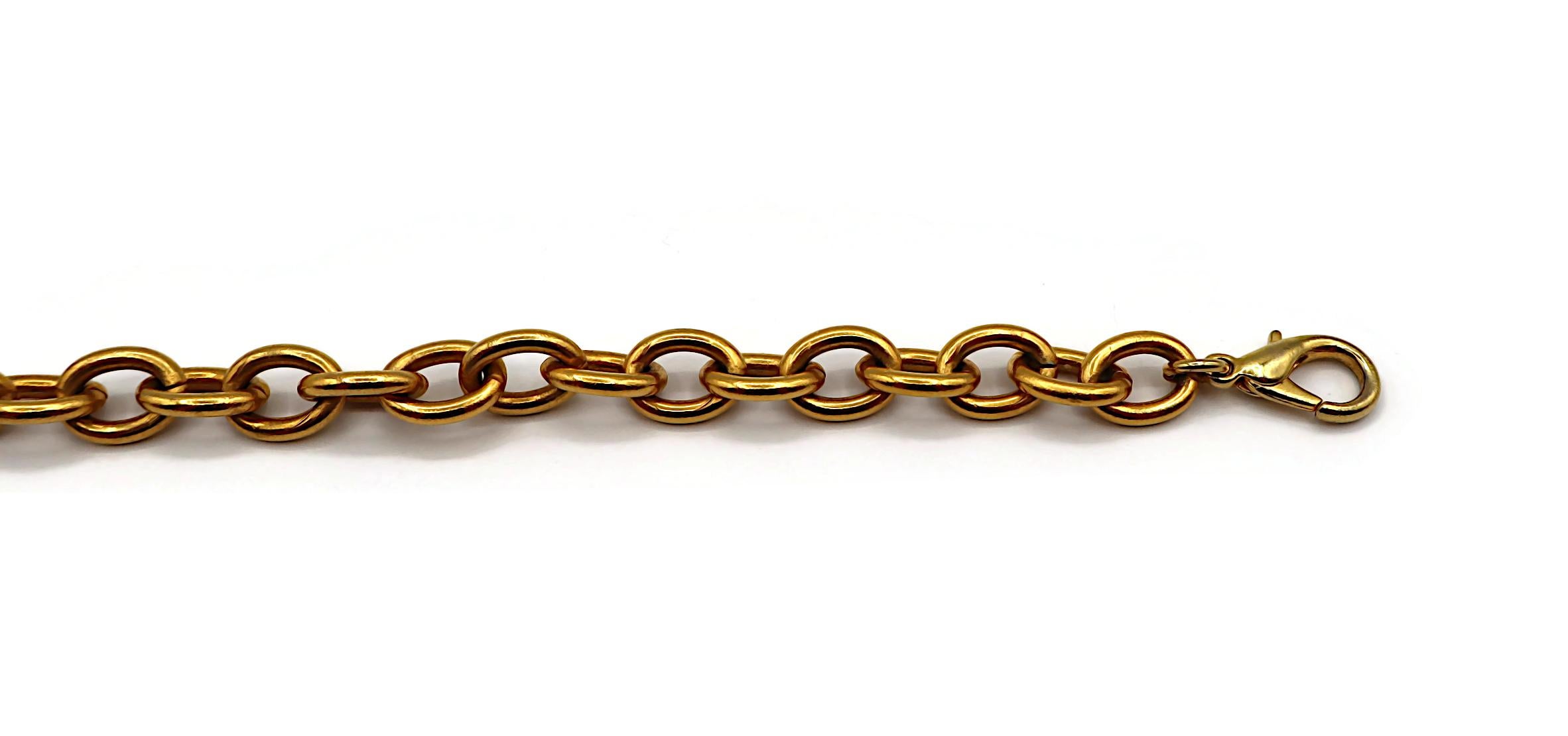 CHRISTIAN LACROIX Vintage Gold Tone Chain Belt For Sale 9