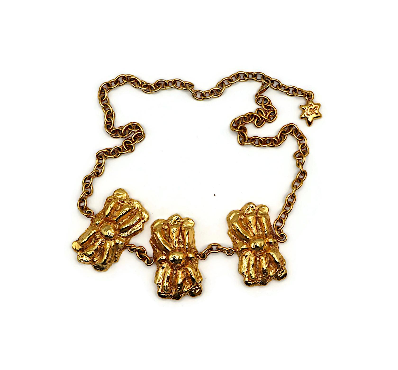 CHRISTIAN LACROIX Vintage Gold Tone Chain Belt In Good Condition For Sale In Nice, FR