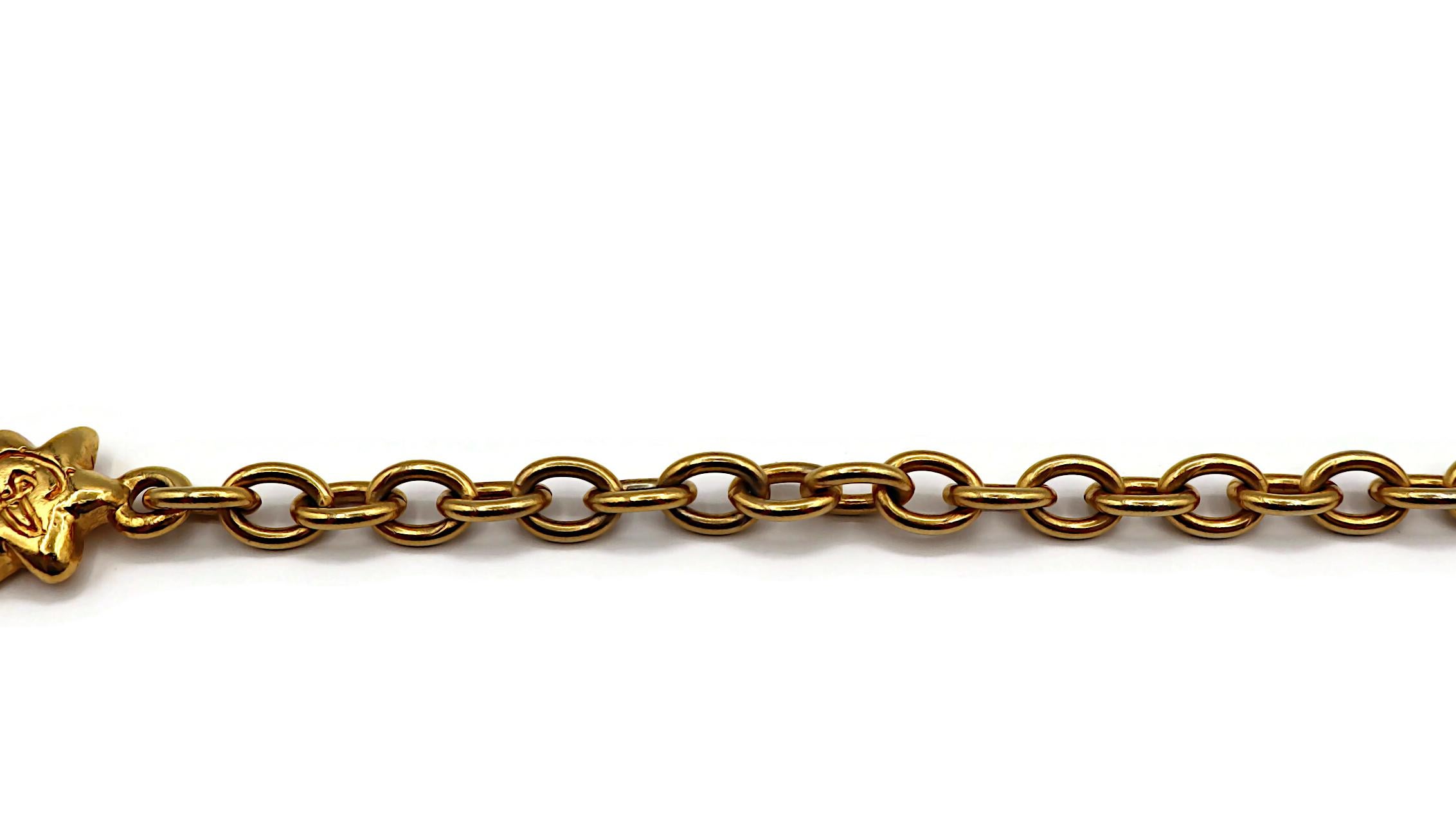 CHRISTIAN LACROIX Vintage Gold Tone Chain Belt For Sale 1