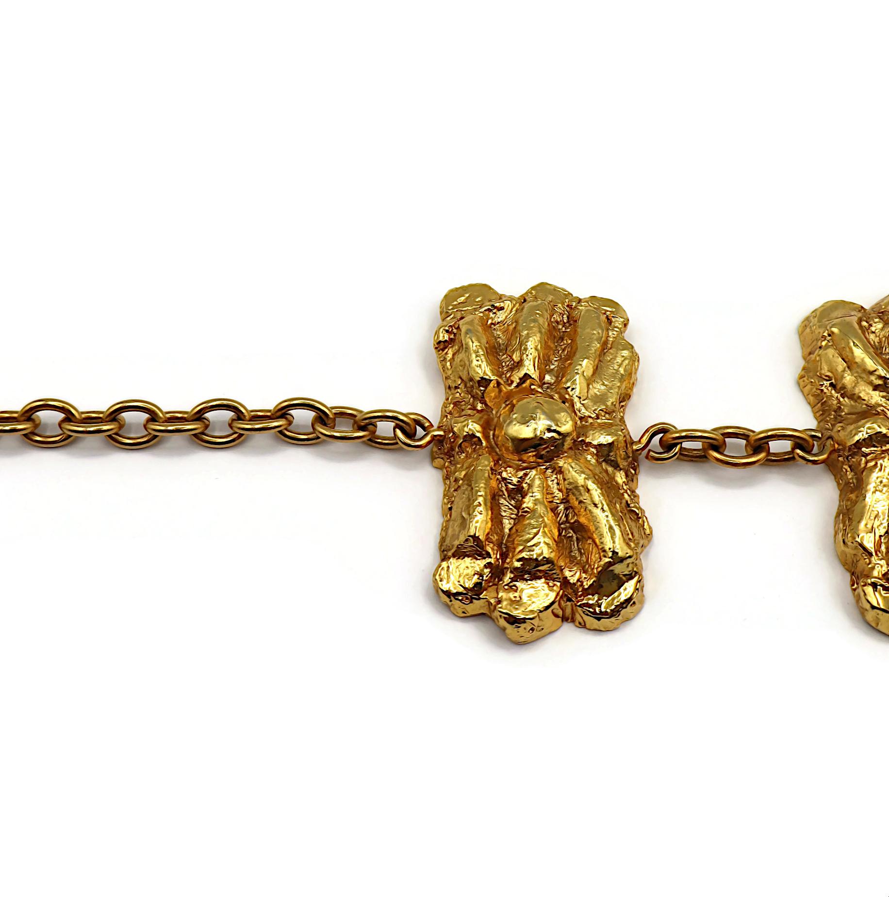 CHRISTIAN LACROIX Vintage Gold Tone Chain Belt For Sale 4