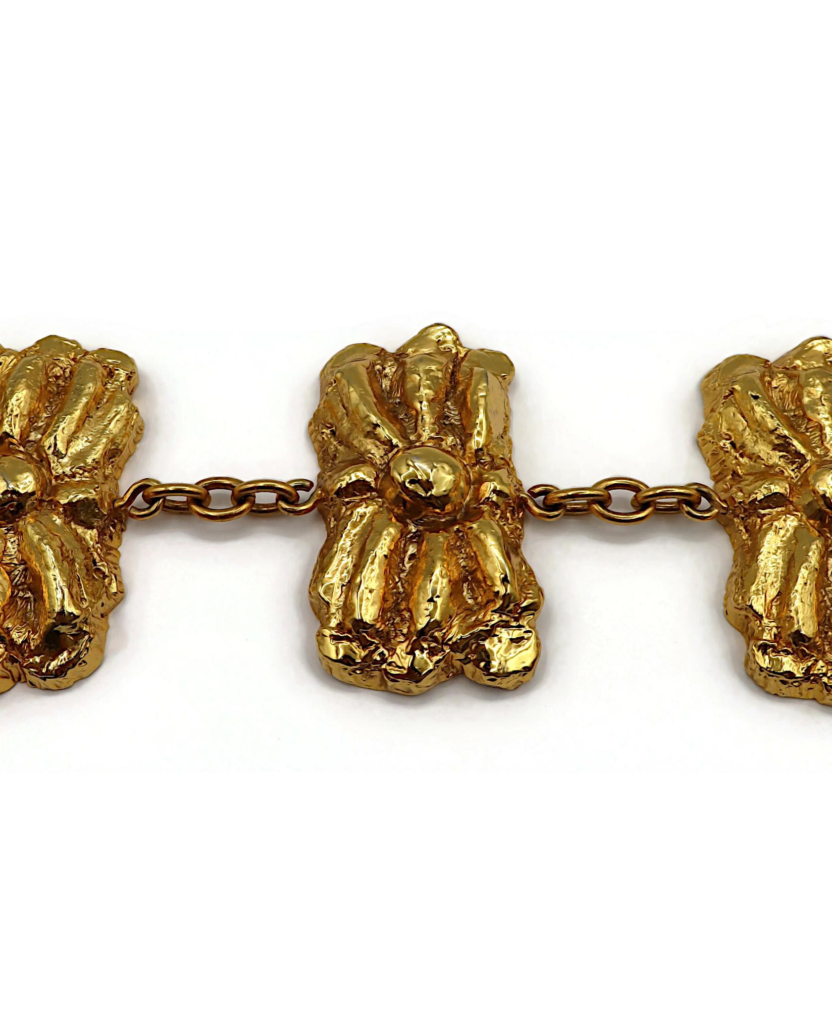 CHRISTIAN LACROIX Vintage Gold Tone Chain Belt For Sale 5