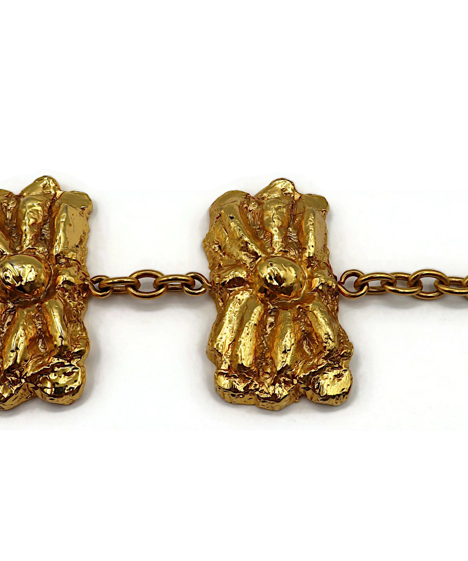 CHRISTIAN LACROIX Vintage Gold Tone Chain Belt For Sale 6