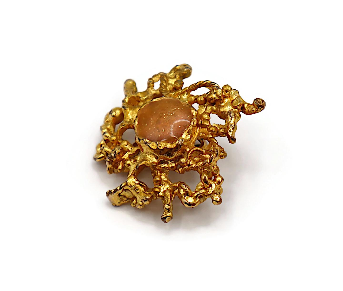CHRISTIAN LACROIX Vintage Gold Tone Clip-On Earrings For Sale 7