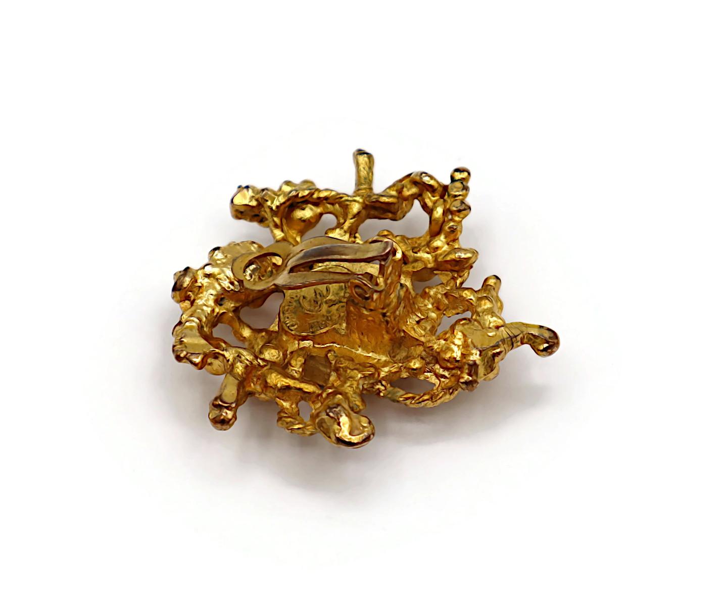 CHRISTIAN LACROIX Vintage Gold Tone Clip-On Earrings For Sale 9