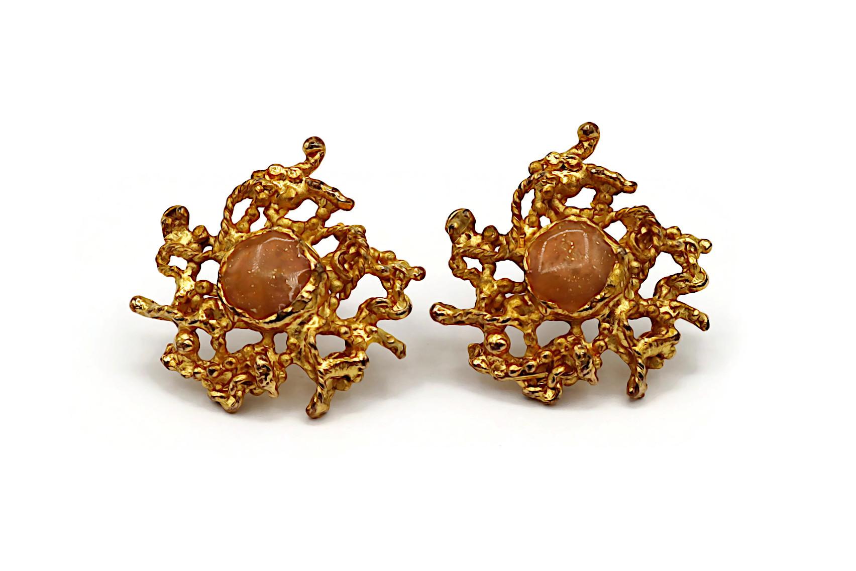 Women's CHRISTIAN LACROIX Vintage Gold Tone Clip-On Earrings For Sale