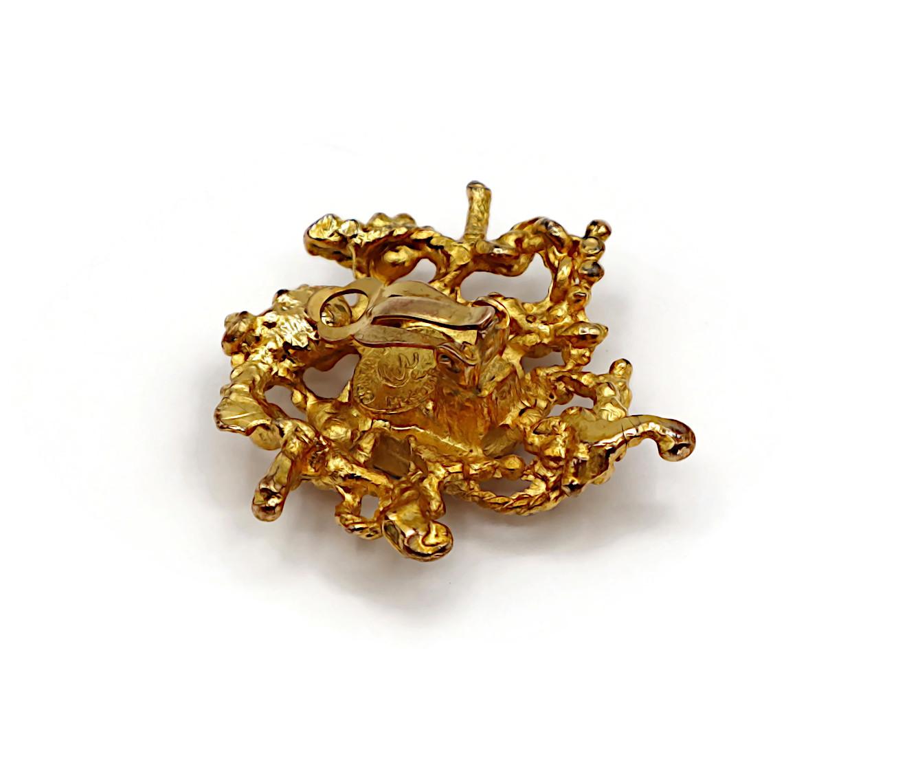 CHRISTIAN LACROIX Vintage Gold Tone Clip-On Earrings For Sale 5