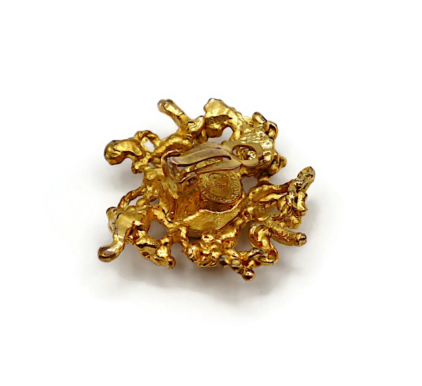 CHRISTIAN LACROIX Vintage Gold Tone Clip-On Earrings For Sale 6
