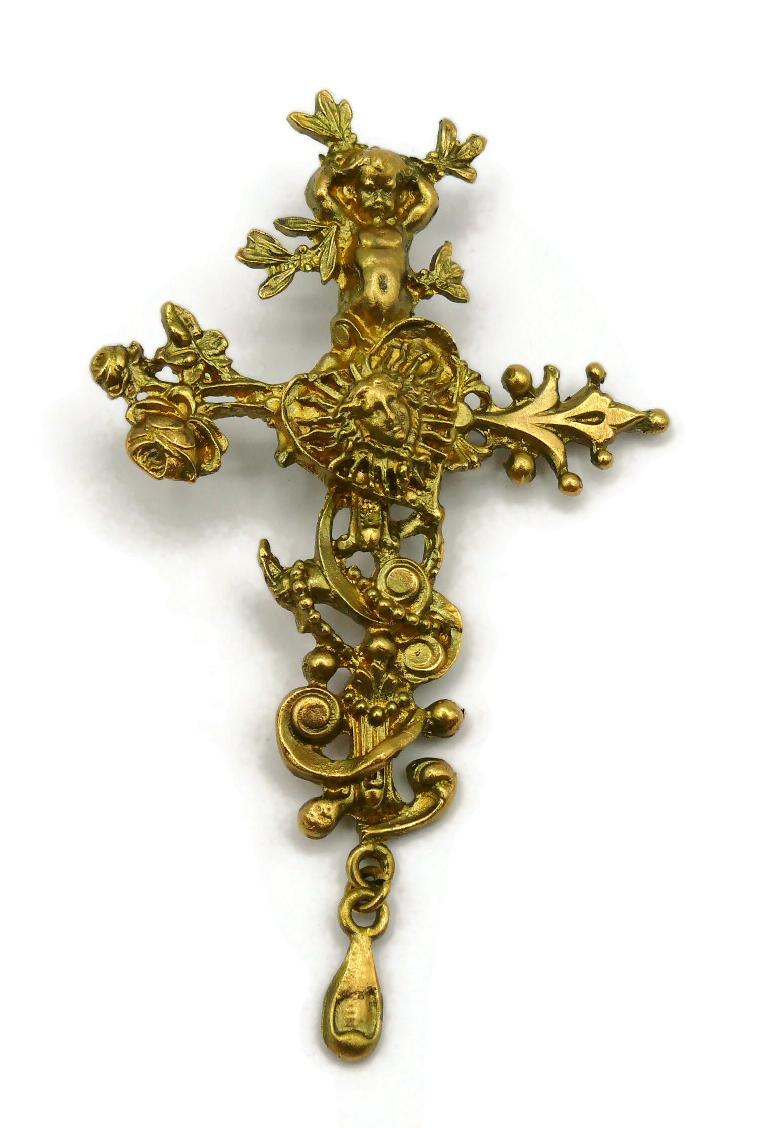 Women's CHRISTIAN LACROIX Vintage Gold Tone Comedie Francaise Pendant Necklace