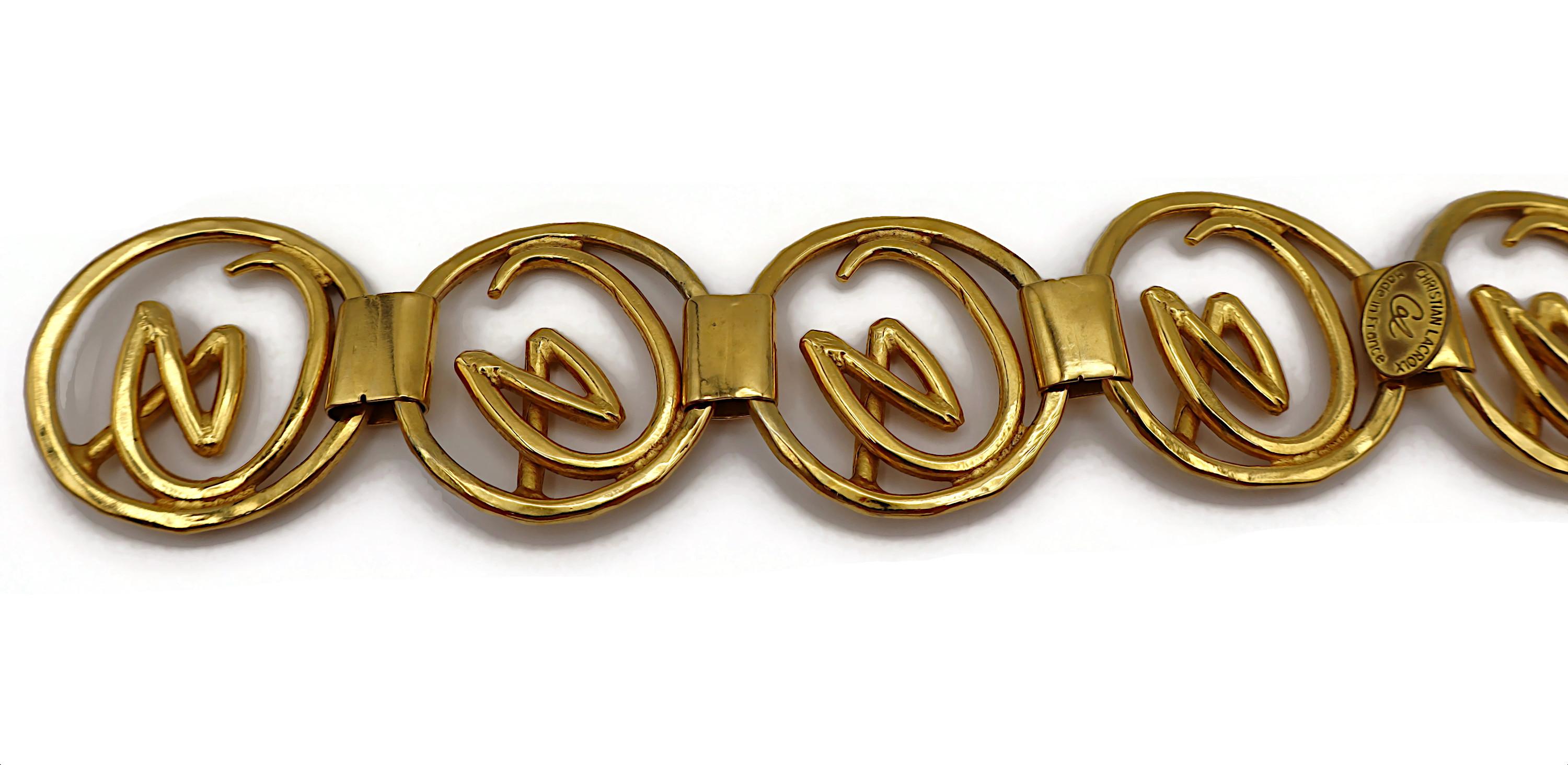 CHRISTIAN LACROIX Bracciale Vintage con Logo Iconico in tonalità oro in vendita 9