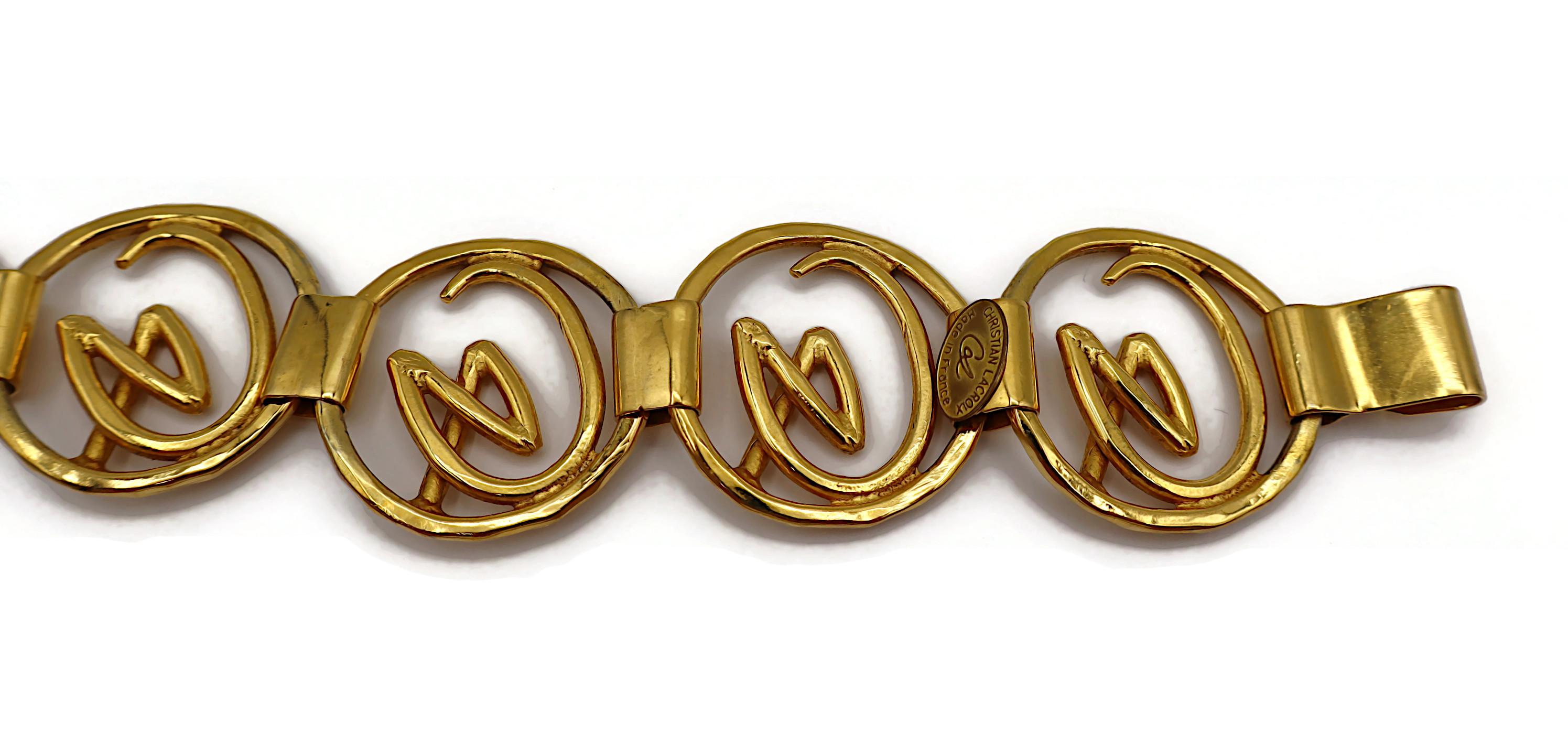 CHRISTIAN LACROIX Bracciale Vintage con Logo Iconico in tonalità oro in vendita 10