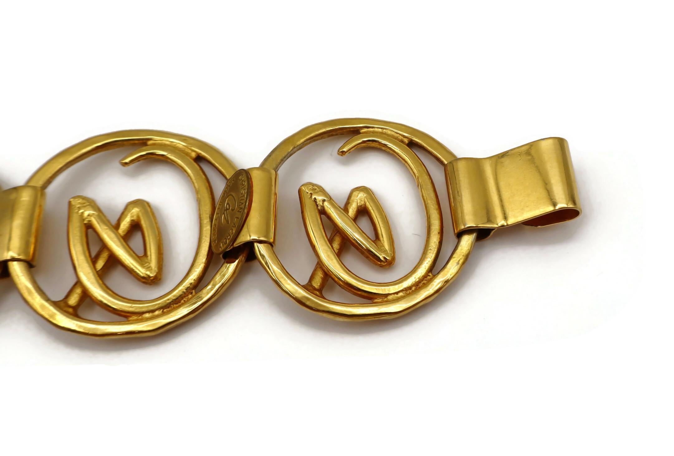 CHRISTIAN LACROIX Bracciale Vintage con Logo Iconico in tonalità oro in vendita 11