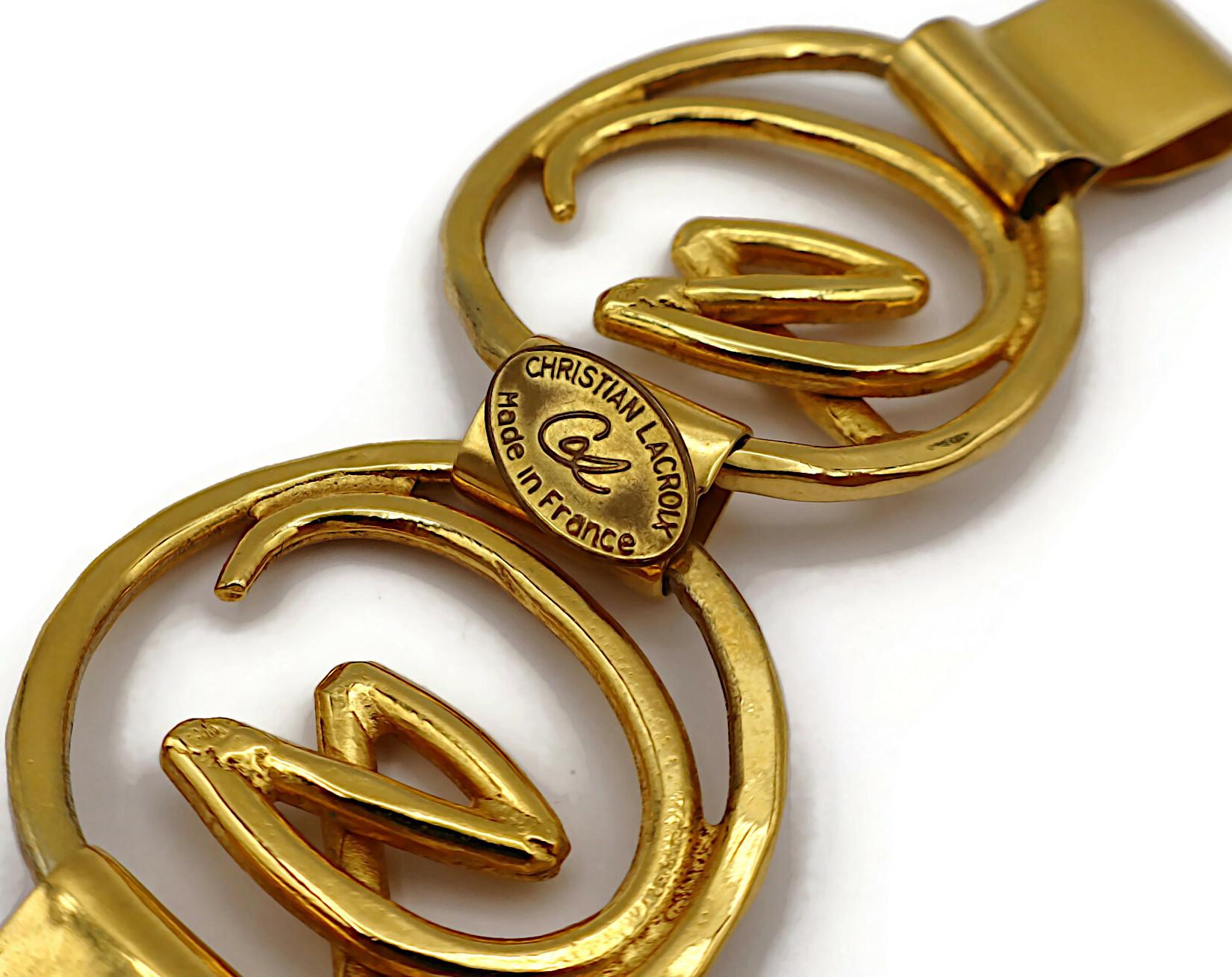 CHRISTIAN LACROIX Bracciale Vintage con Logo Iconico in tonalità oro in vendita 12
