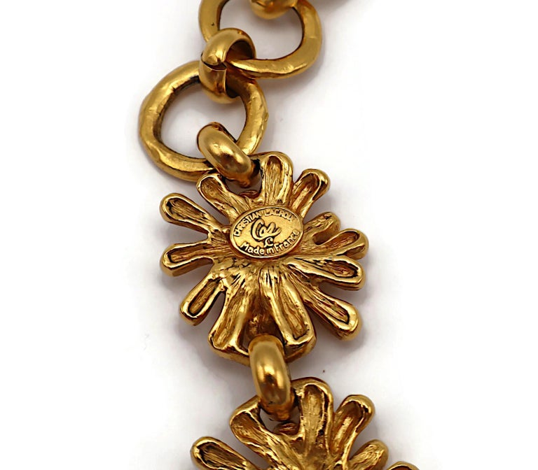 CHRISTIAN LACROIX Vintage Gold-Tone Splash Link Necklace For Sale