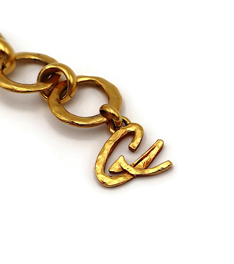 CHRISTIAN LACROIX Vintage Gold-Tone Splash Link Necklace For Sale
