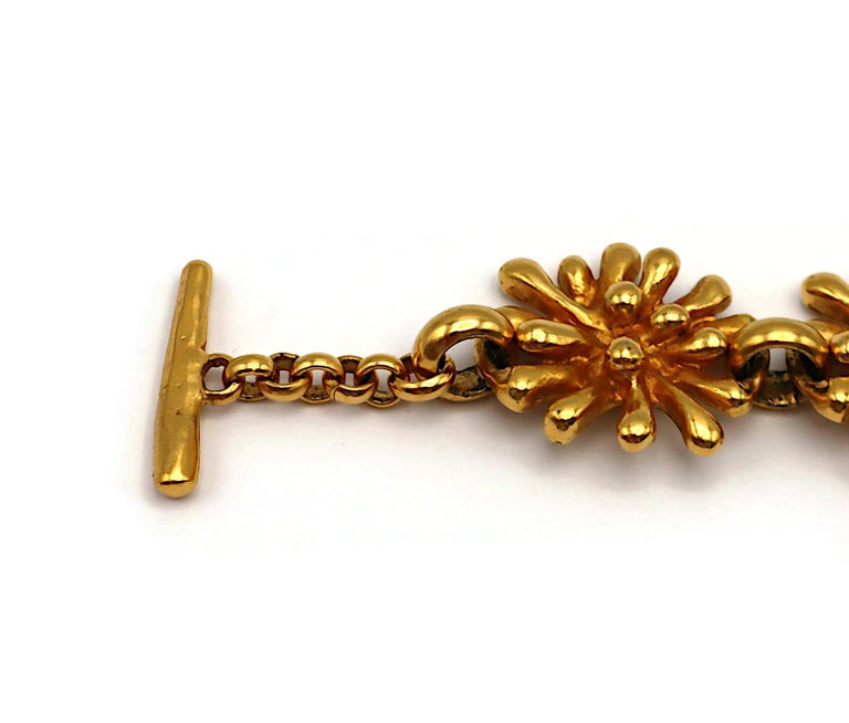 CHRISTIAN LACROIX Vintage Gold-Tone Splash Link Necklace For Sale