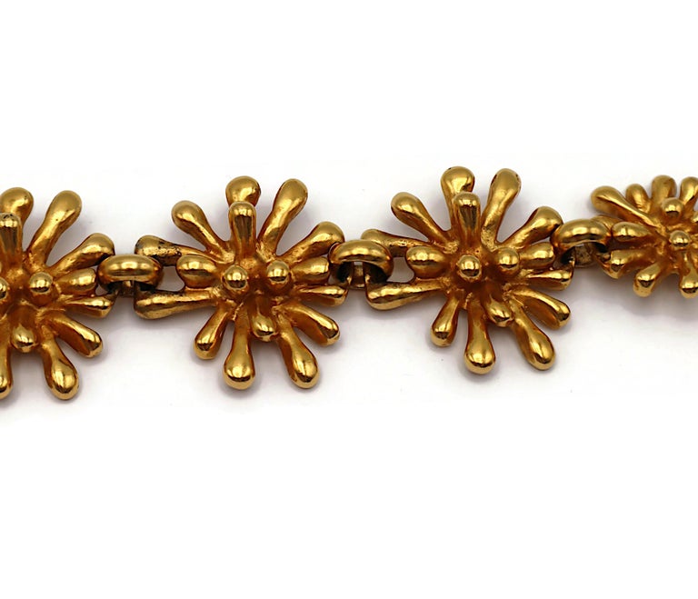 CHRISTIAN LACROIX Vintage Gold-Tone Splash Link Necklace For Sale