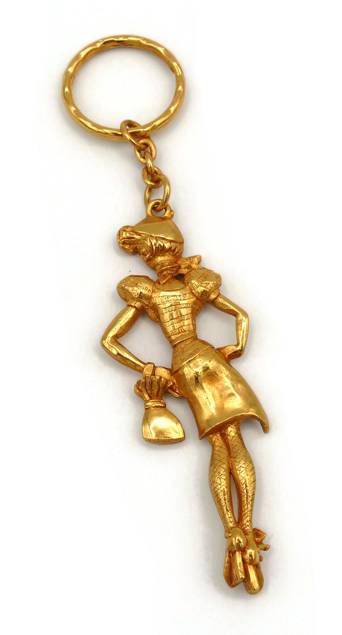 Women's or Men's Christian Lacroix Vintage Gold Toned Arlety Key Ring Bag Charm For Sale