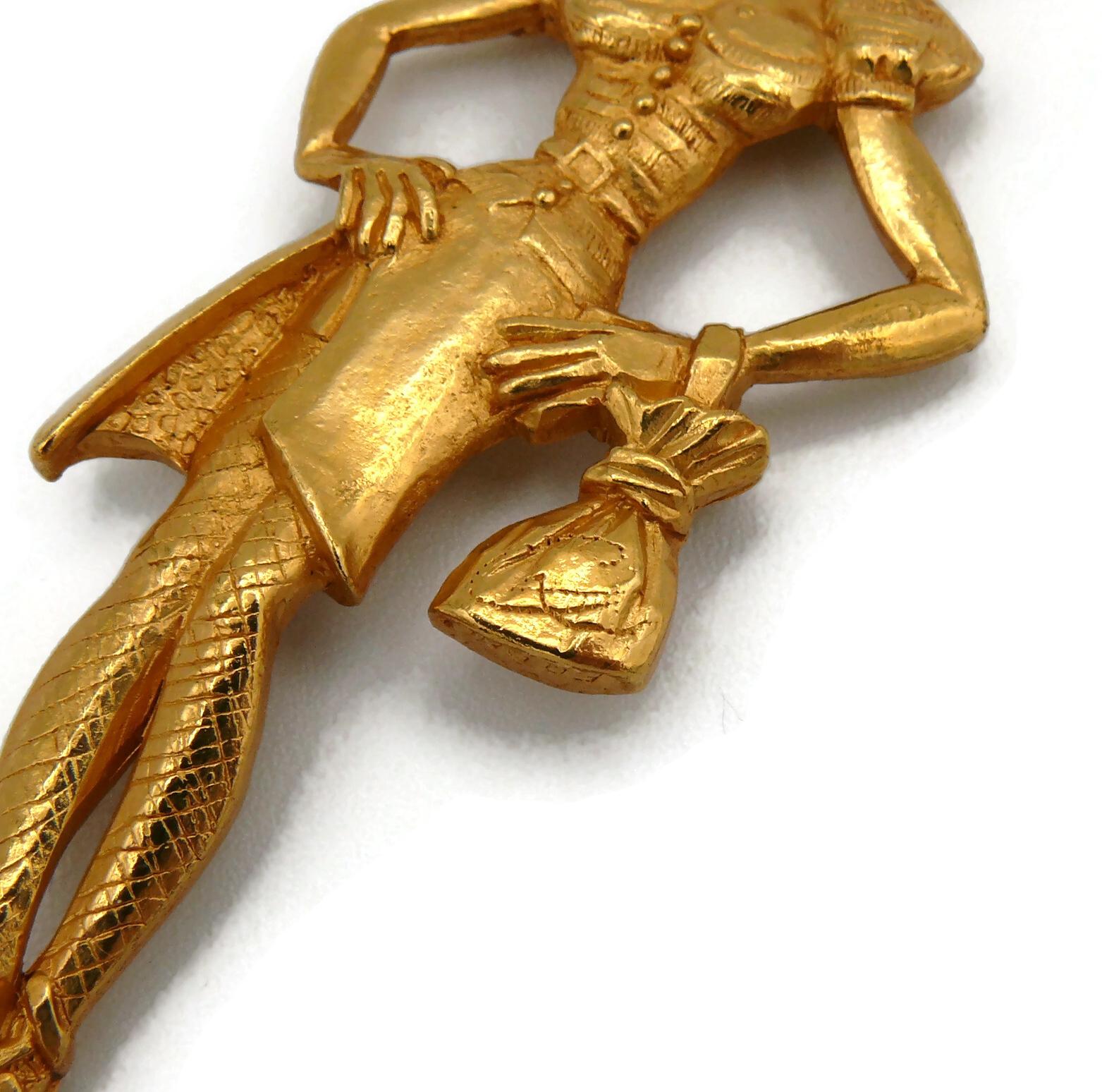 Christian Lacroix Vintage Gold Toned Arlety Key Ring Bag Charm For Sale 1